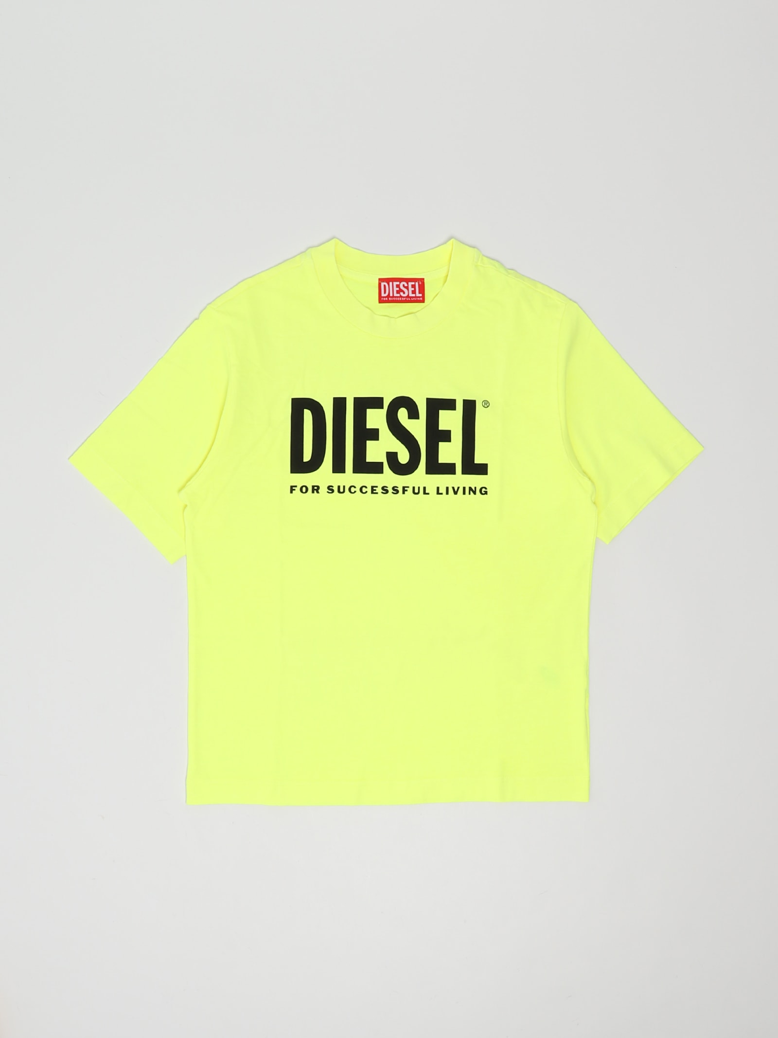 Shop Diesel T-shirt Tnuci T-shirt In Giallo Fluo