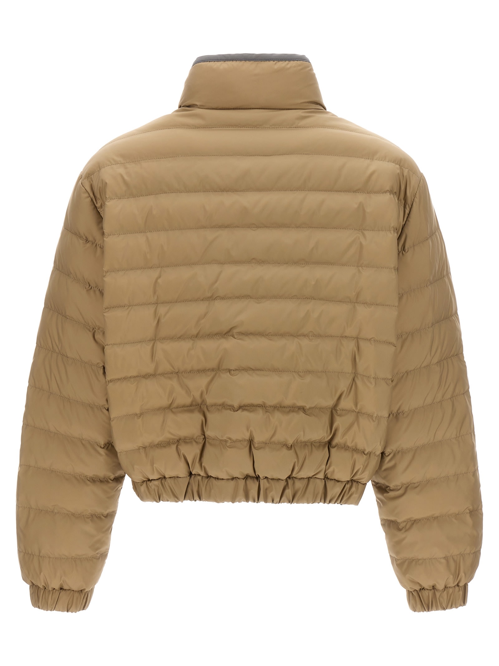 Shop Brunello Cucinelli Monile Detail Down Jacket In Beige