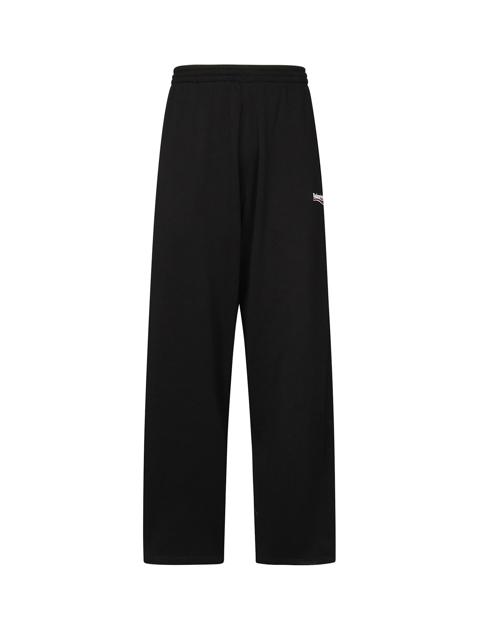 Balenciaga Relaxed Fit Black Wide-leg Trousers In Black