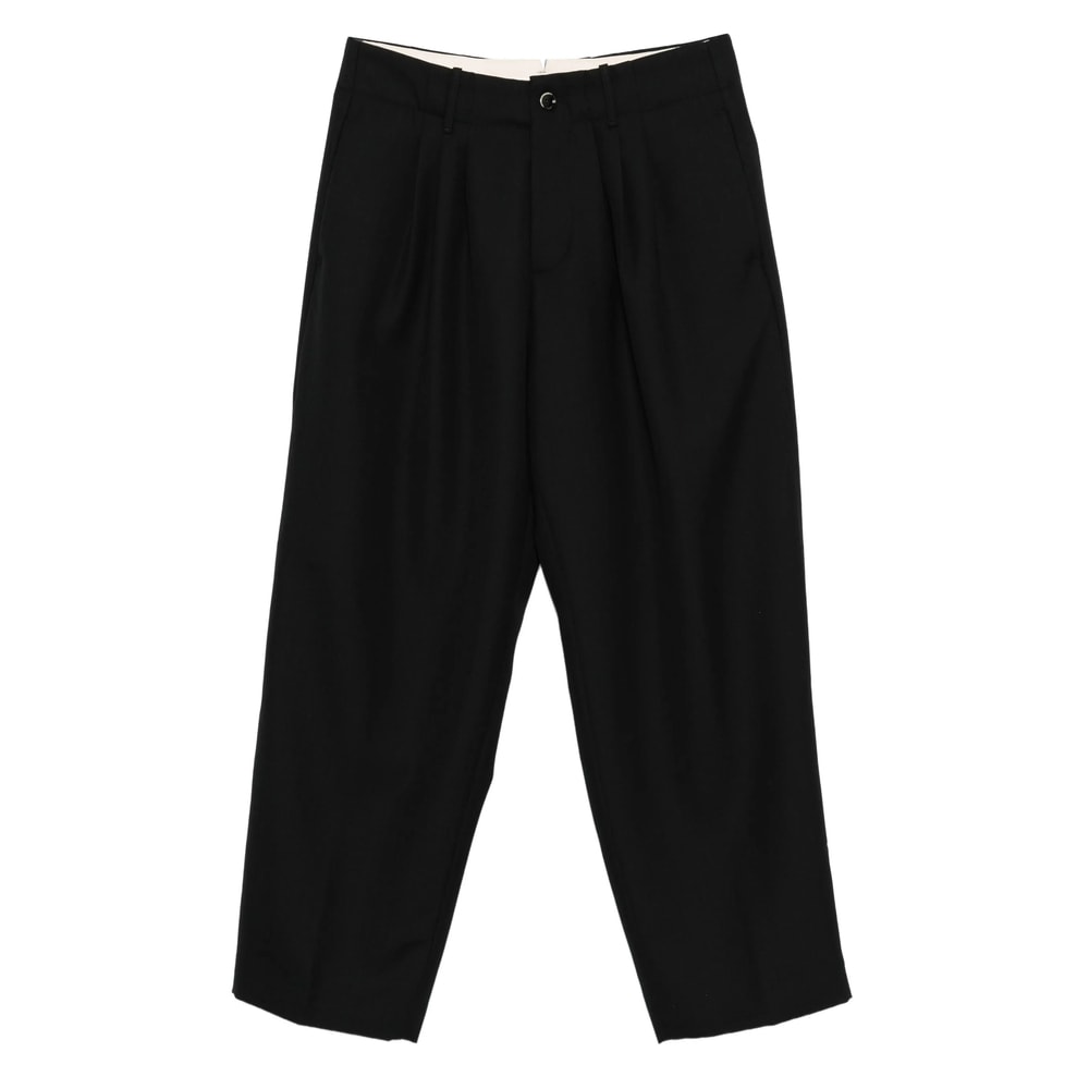 Nine In The Morning Relaxed-fit Black Trousers With Pleated Front Design In Black
