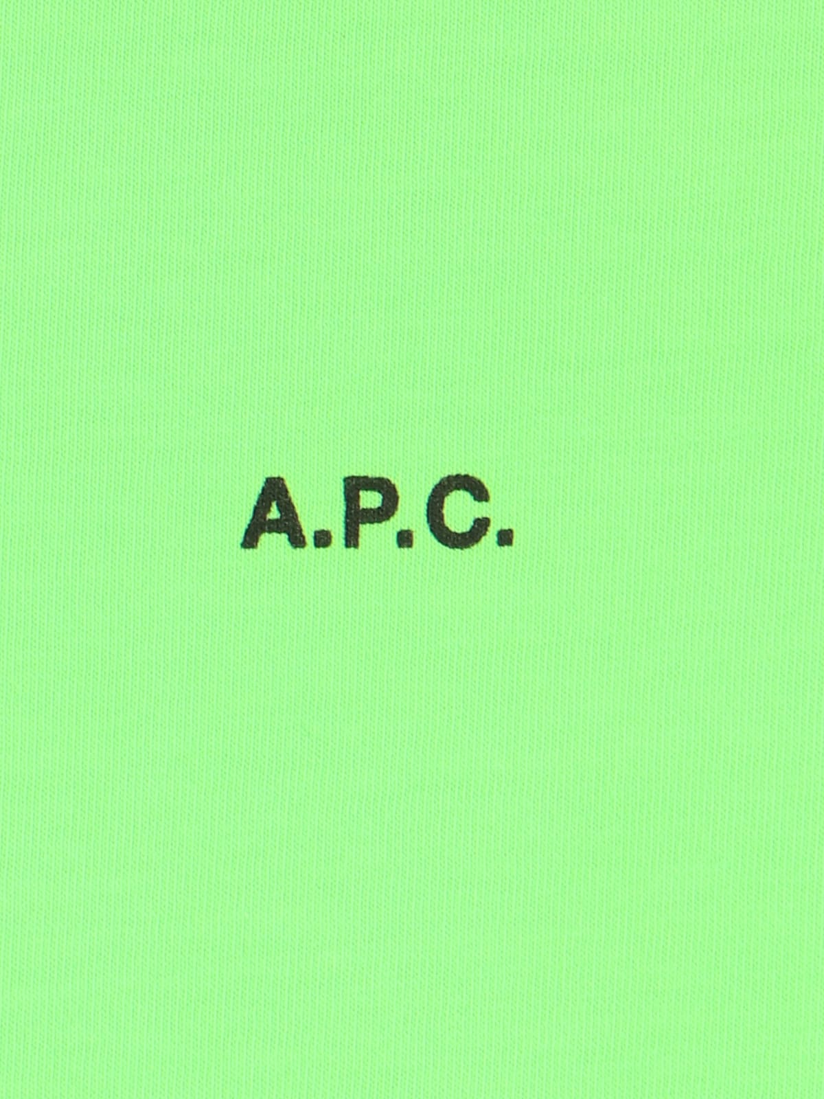 Shop Apc Logo T-shirt In Green