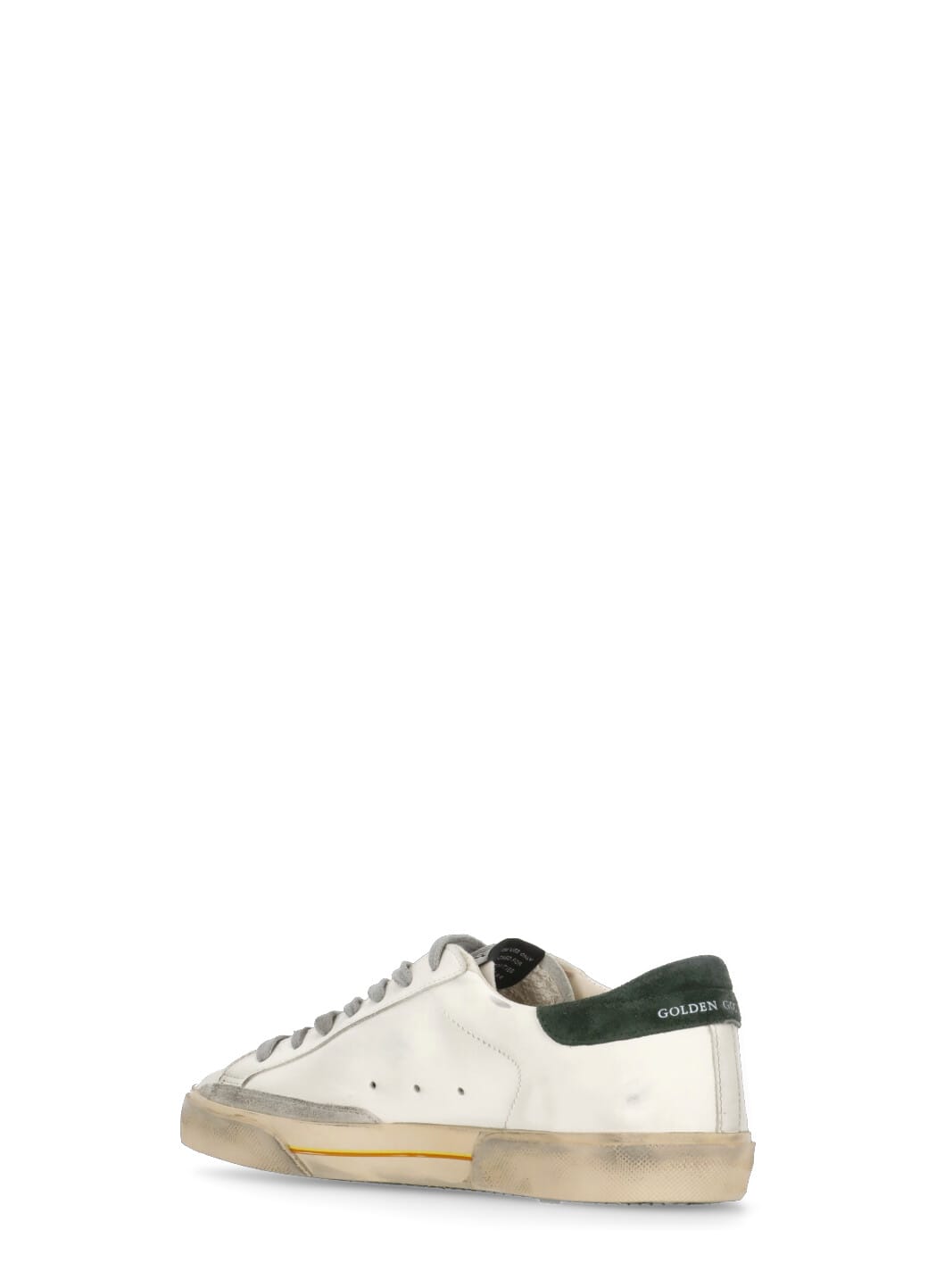Golden Goose Super Star Leather Upper Toe And Tongue Suede Heel Sneakers Grey In White
