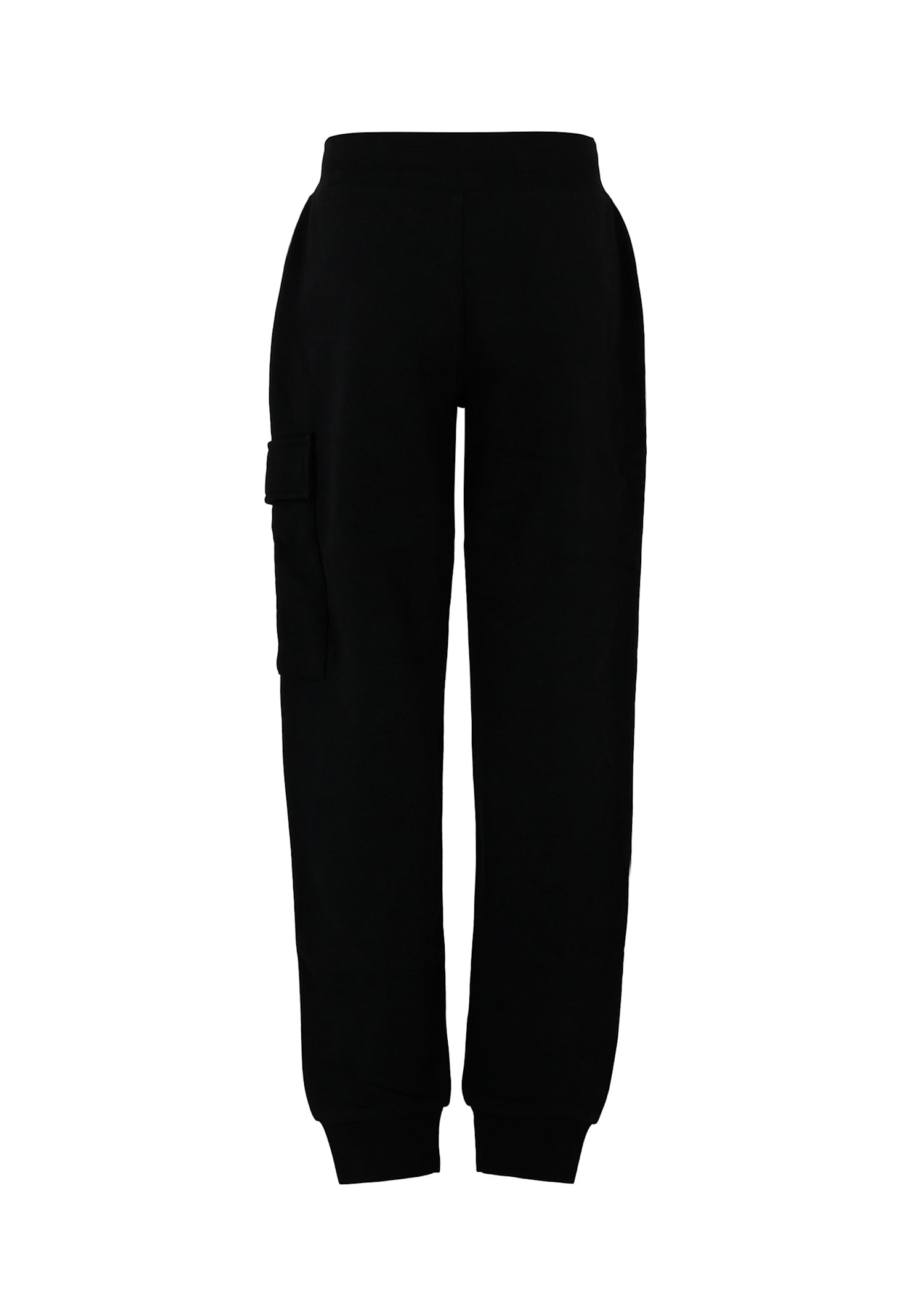 C.p. Company Undersixteen Black Trousers For Boy With Lens In Black