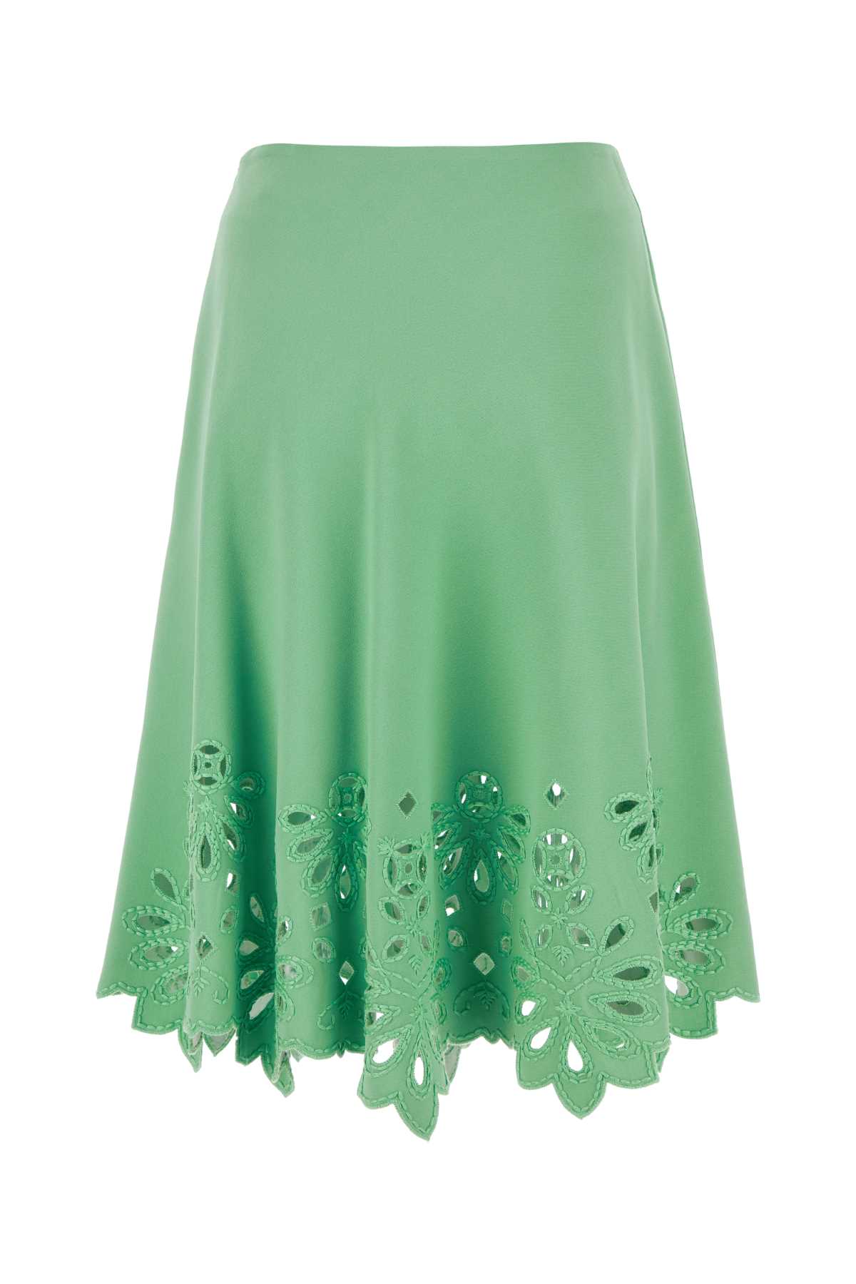 Shop Ermanno Scervino Green Cady Skirt In Lightgrassgreen