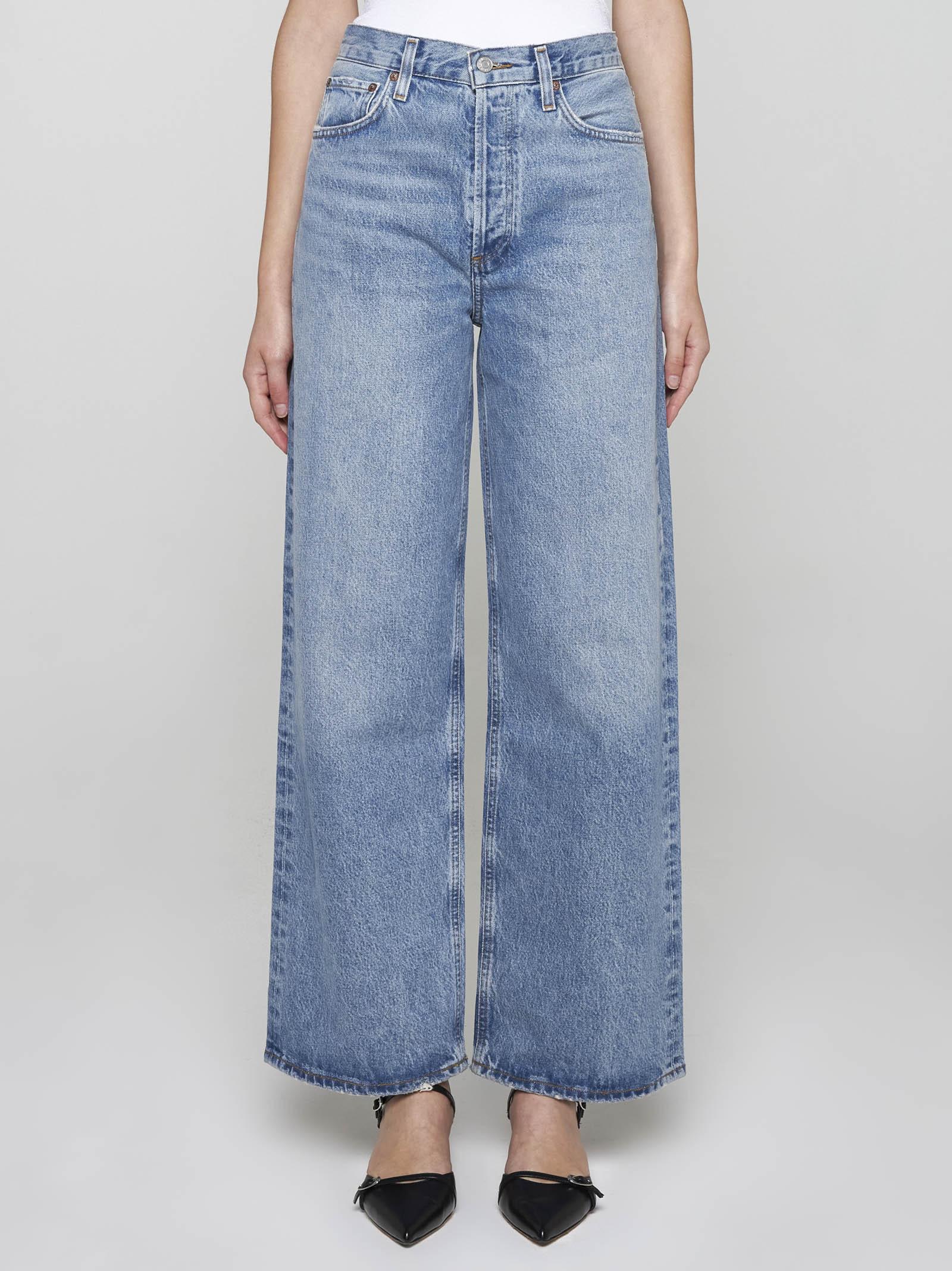 Shop Agolde Low Slung Baggy Jeans In Blue