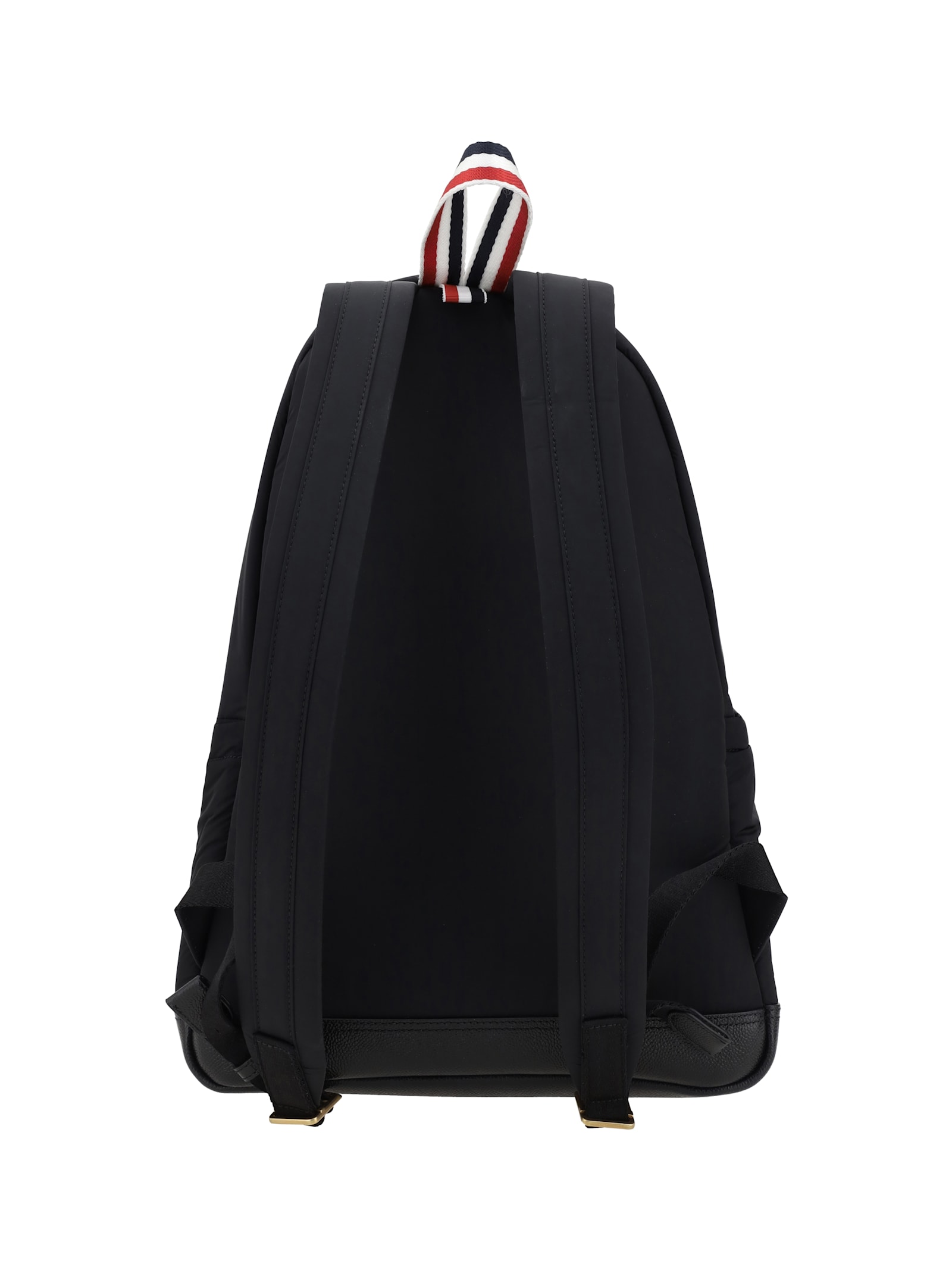 Thom Browne Black Poly Twill Multipocket Backpack In Black