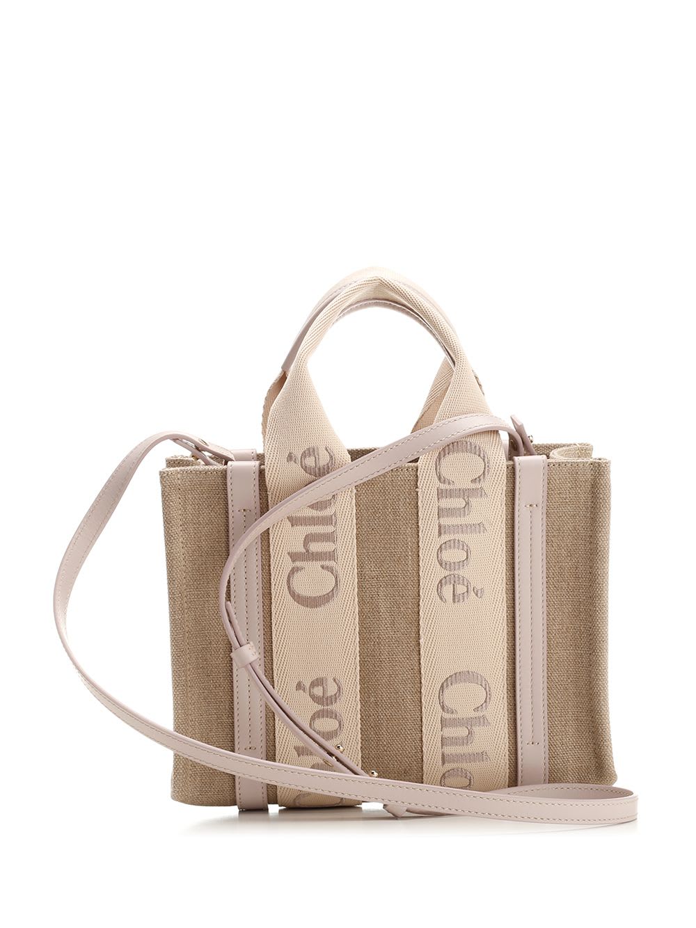 Shop Chloé Small Woody Tote Bag In Wild Grey