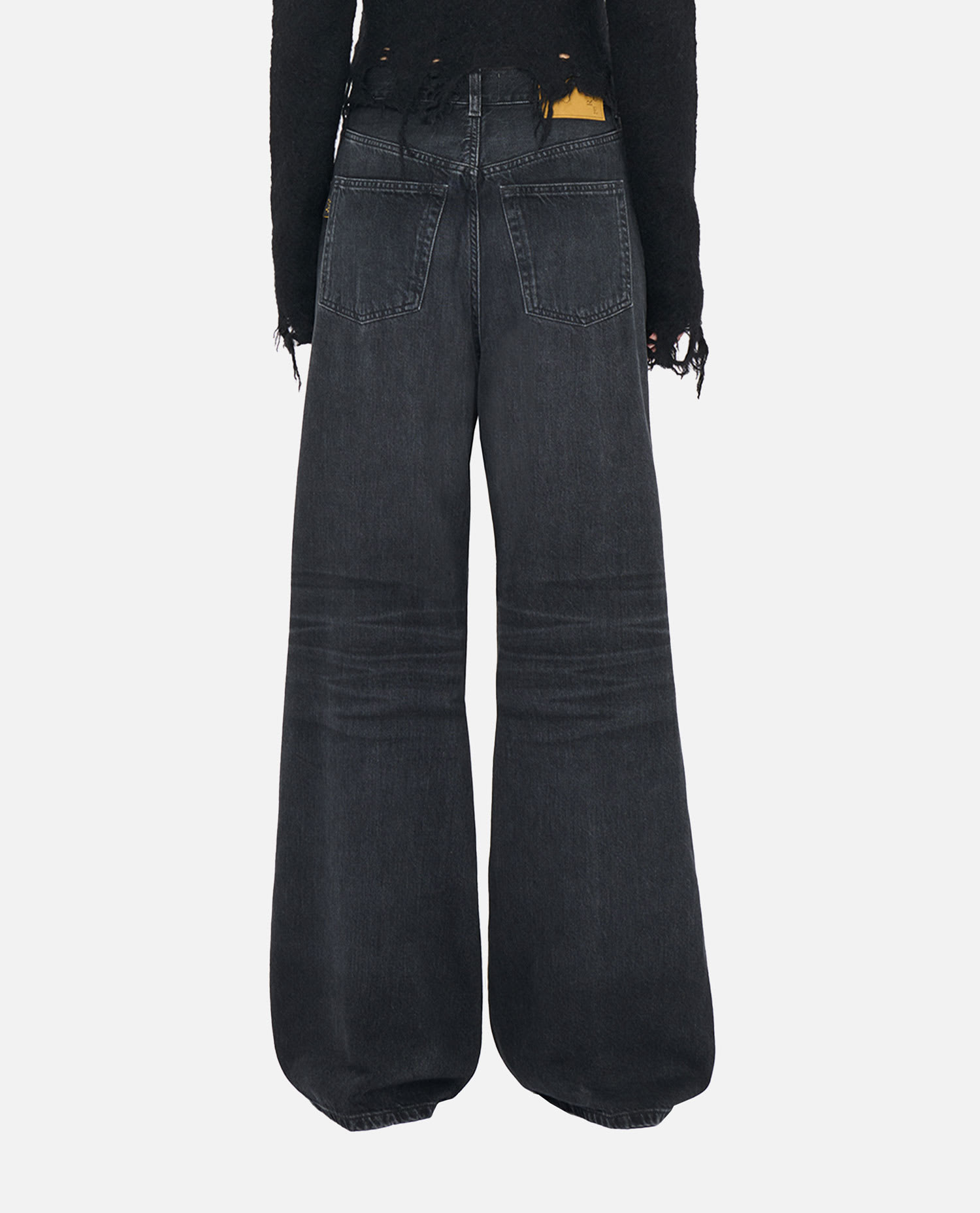 Haikure Black Jeans With Belt Loops And Logo Patch On The Rear In Black