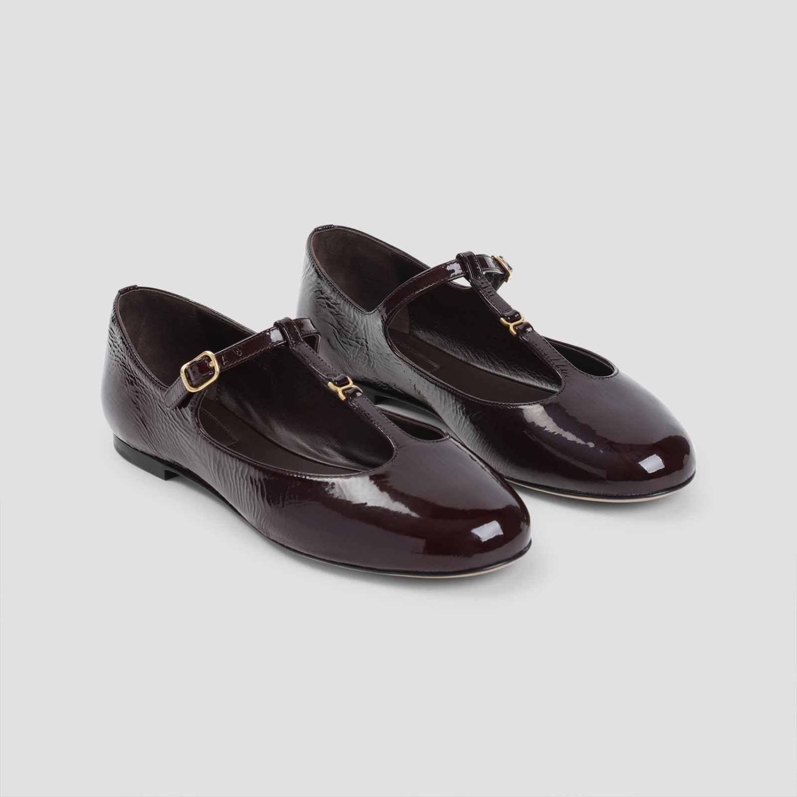 Shop Chloé Marcie Ballerina Flats In Plum Purple