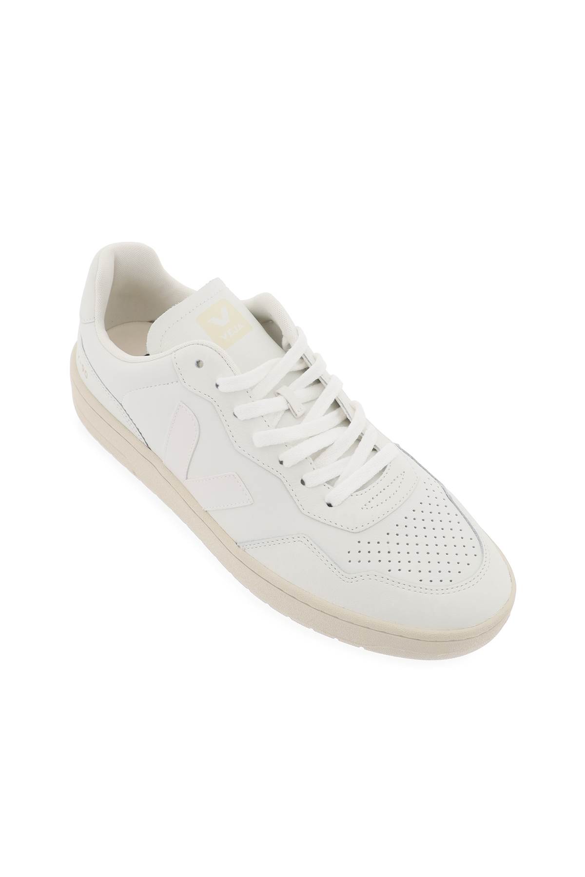 Shop Veja Leather V-90 Sne In Extra White (white)