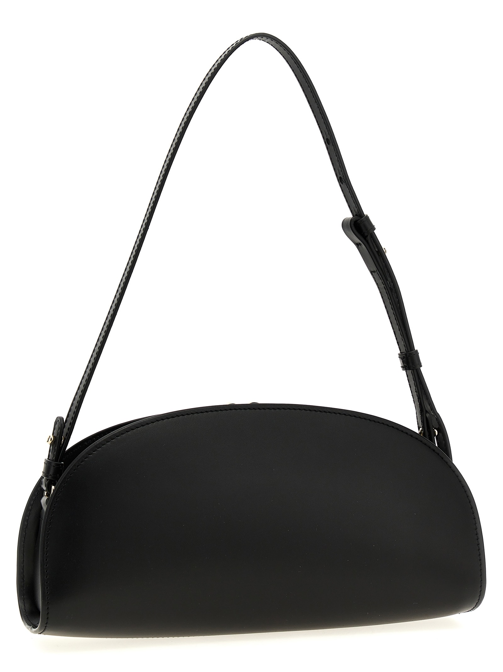 Apc Mini Demi-lune Structured Shoulder Handbag In Black