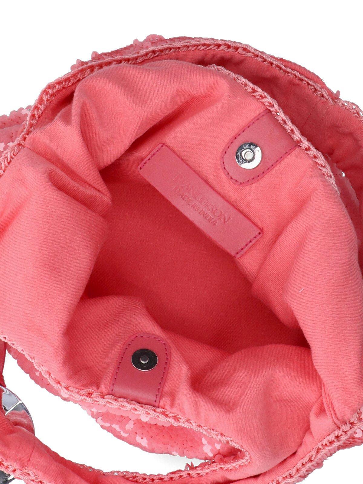 Jw Anderson Pink Mini Sequin Shopper Bag In Pink
