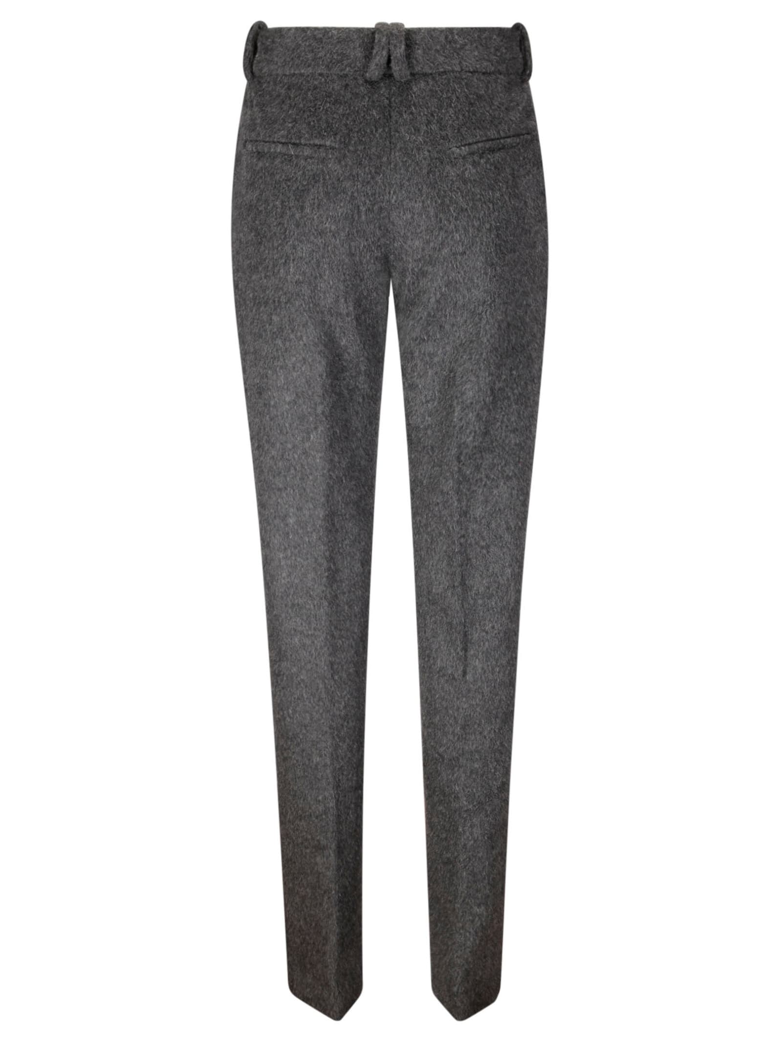 16arlington Wool Blend Trousers With Ironed Crease In Gray