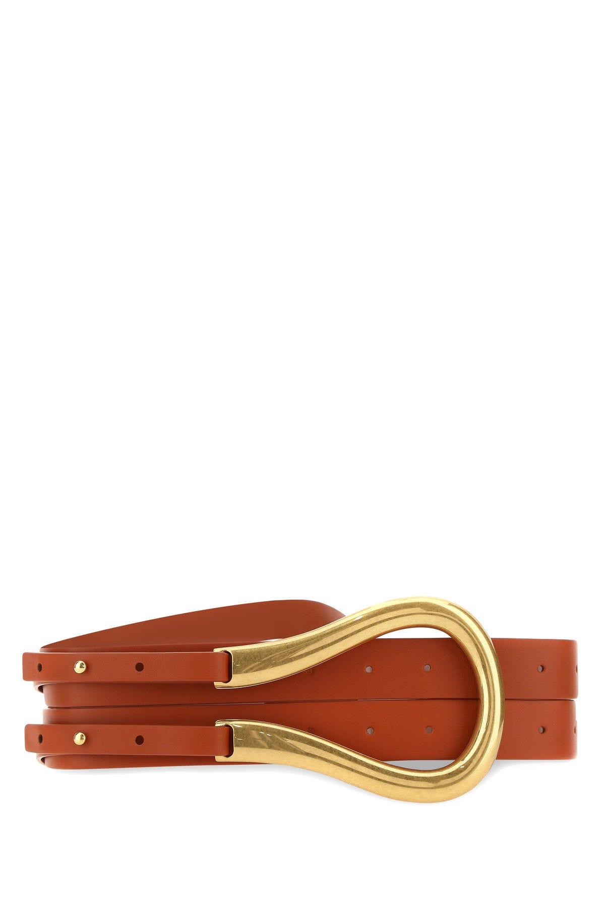 Bottega Veneta Caramel Leather Belt In Brown