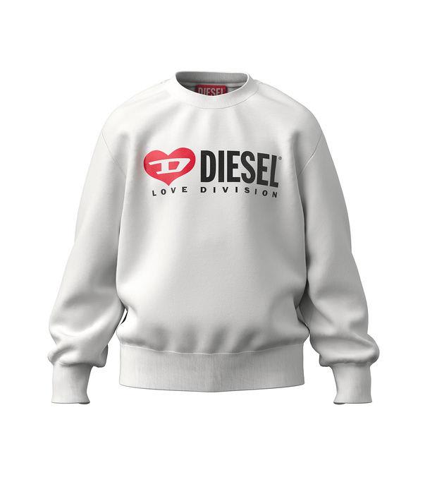 Diesel Samor Over Sweat-shirt  White Crew-neck Sweatshirt With  Love Division Logo In White