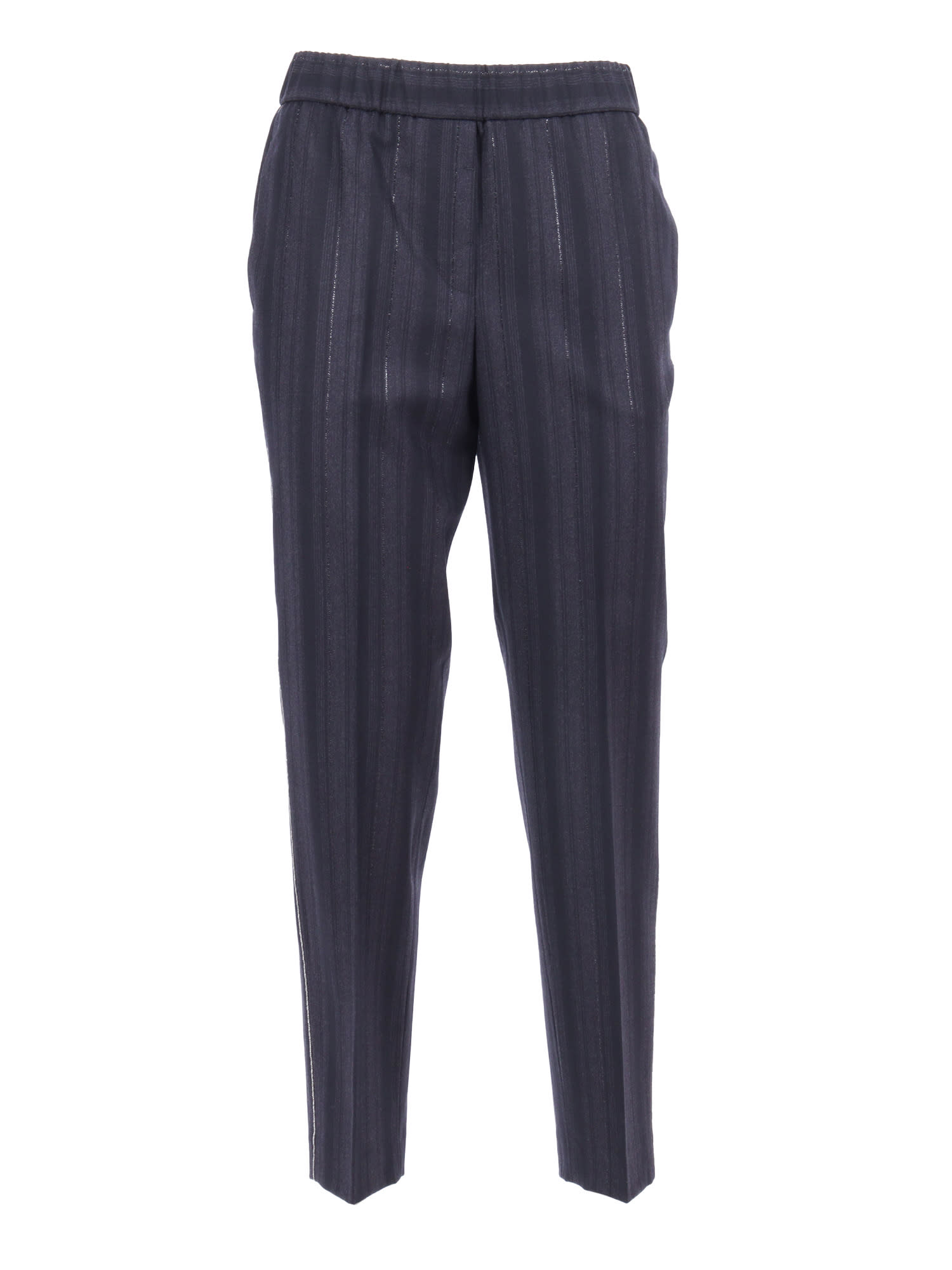 Peserico Tailored Trousers With Metallic Stripe In Multi