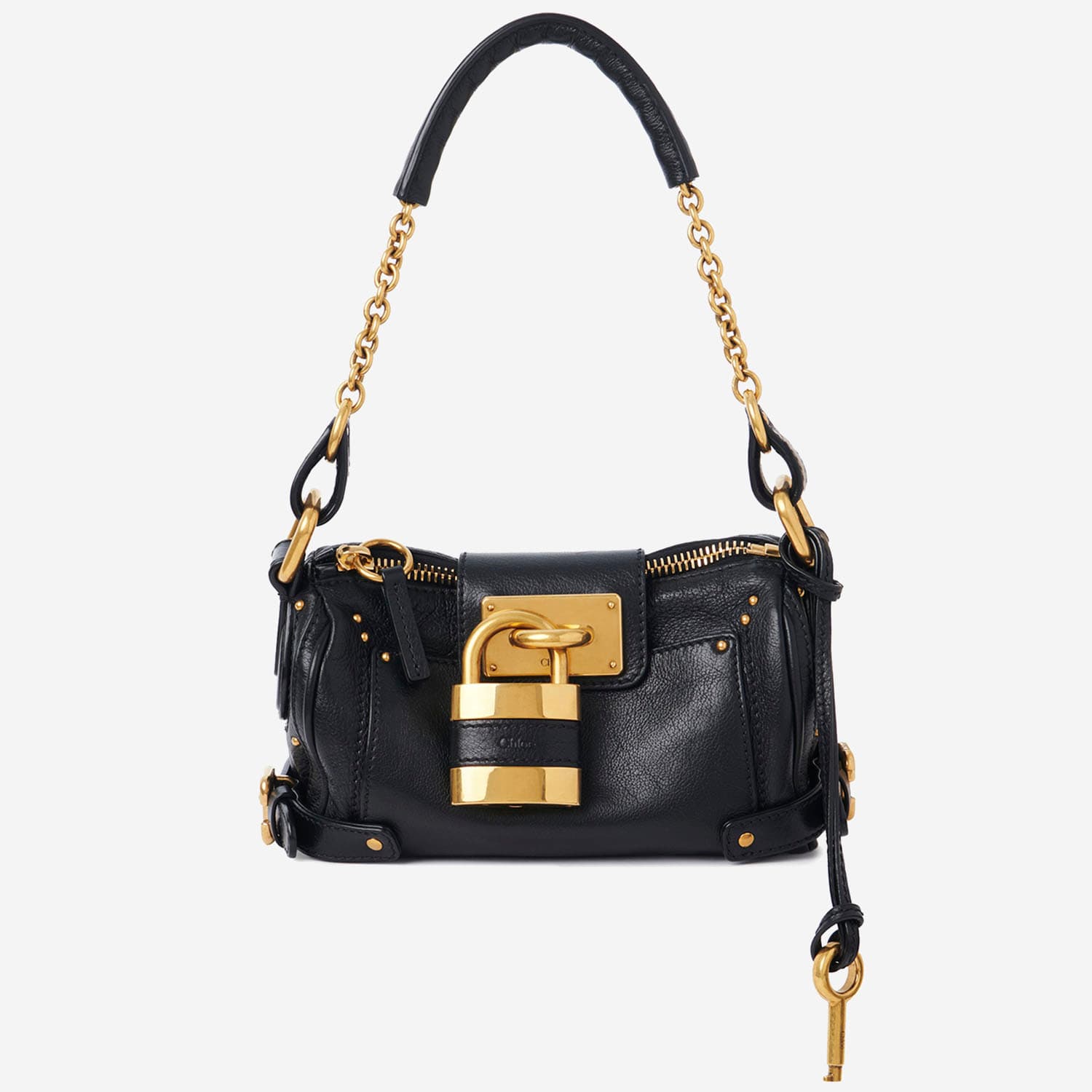 Chloé Borsa Con Catena Paddington Piccola In Pelle Granata In Black