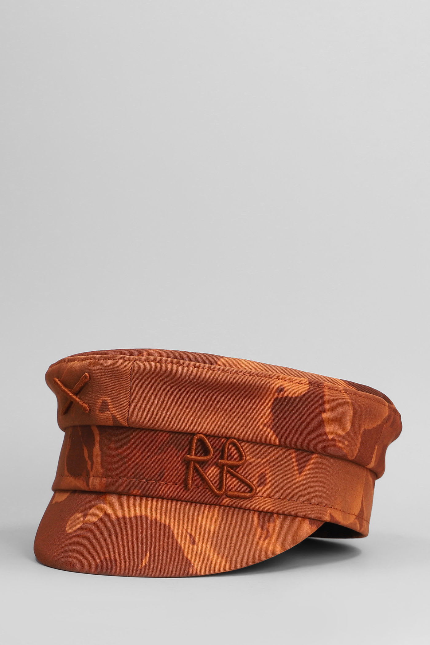 Ruslan Baginskiy Baker Boy Hats In Orange Cotton In Brown