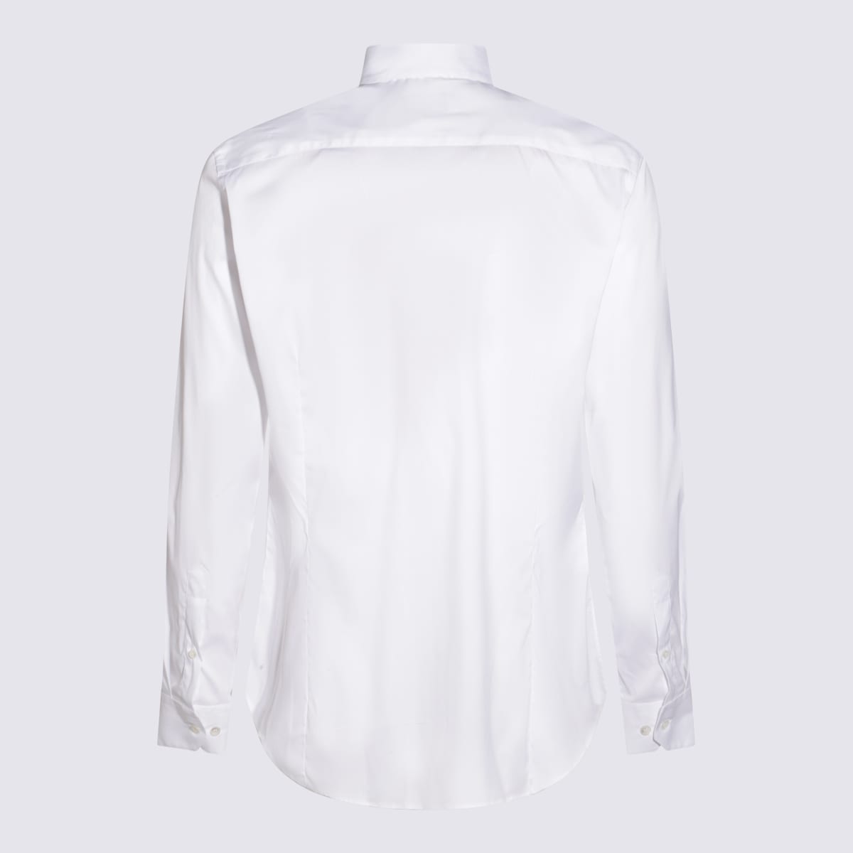 Giorgio Armani Logo Long-sleeved Shirt In White