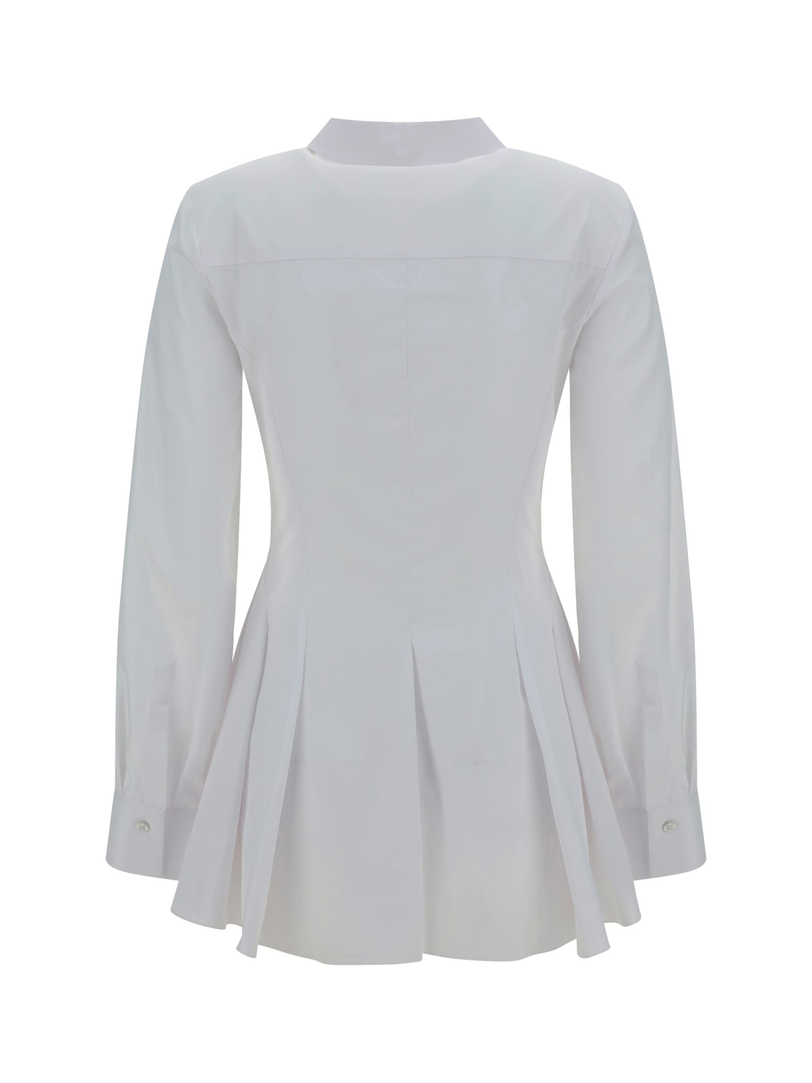 Shop Alexander Mcqueen Pleatd Peplum Shirt In Optical White