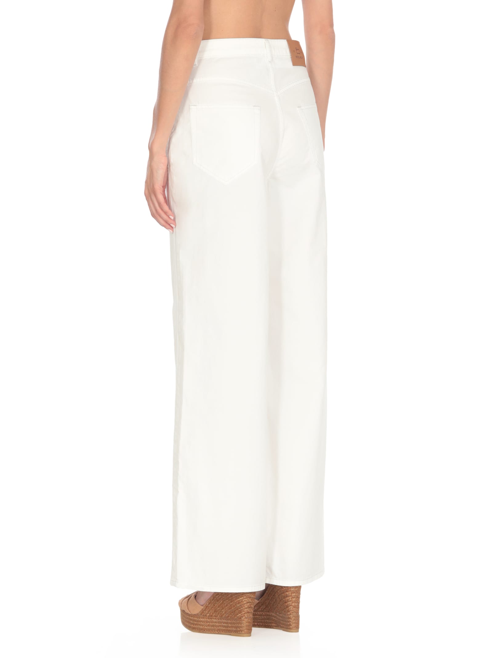 Woolrich Wide Leg Denim Jeans In White