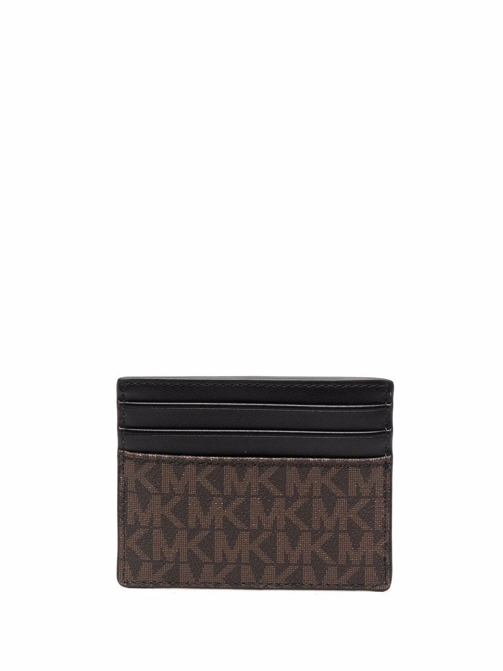 Shop Michael Kors Tall Card Case In Brn Blk