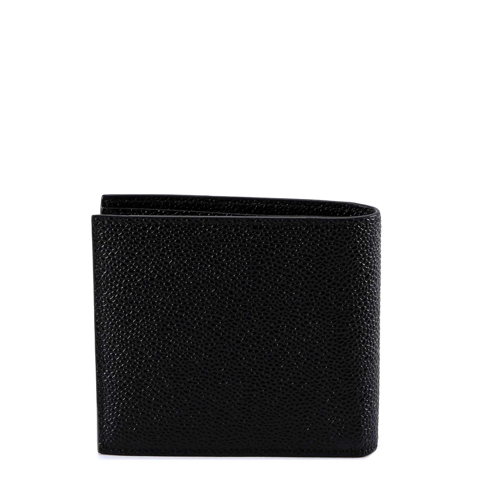 Shop Thom Browne Pebble Grain Billfold Wallet In Black