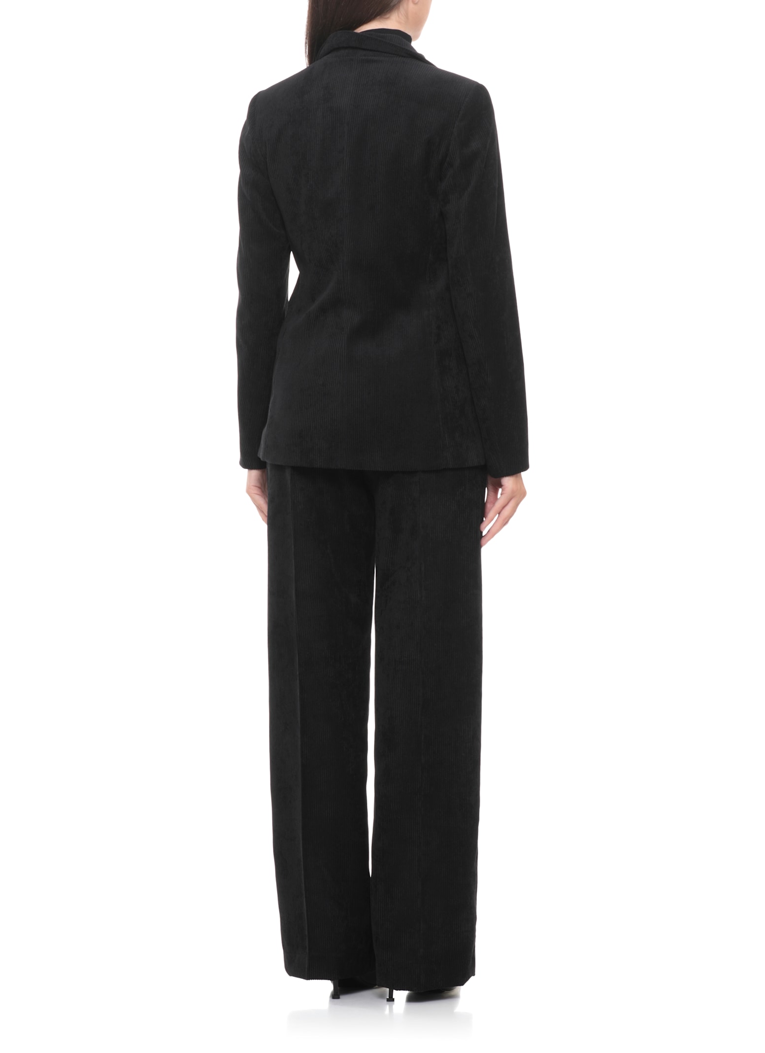 D Exterior Corduroy Welt-pocket Blazer In Black