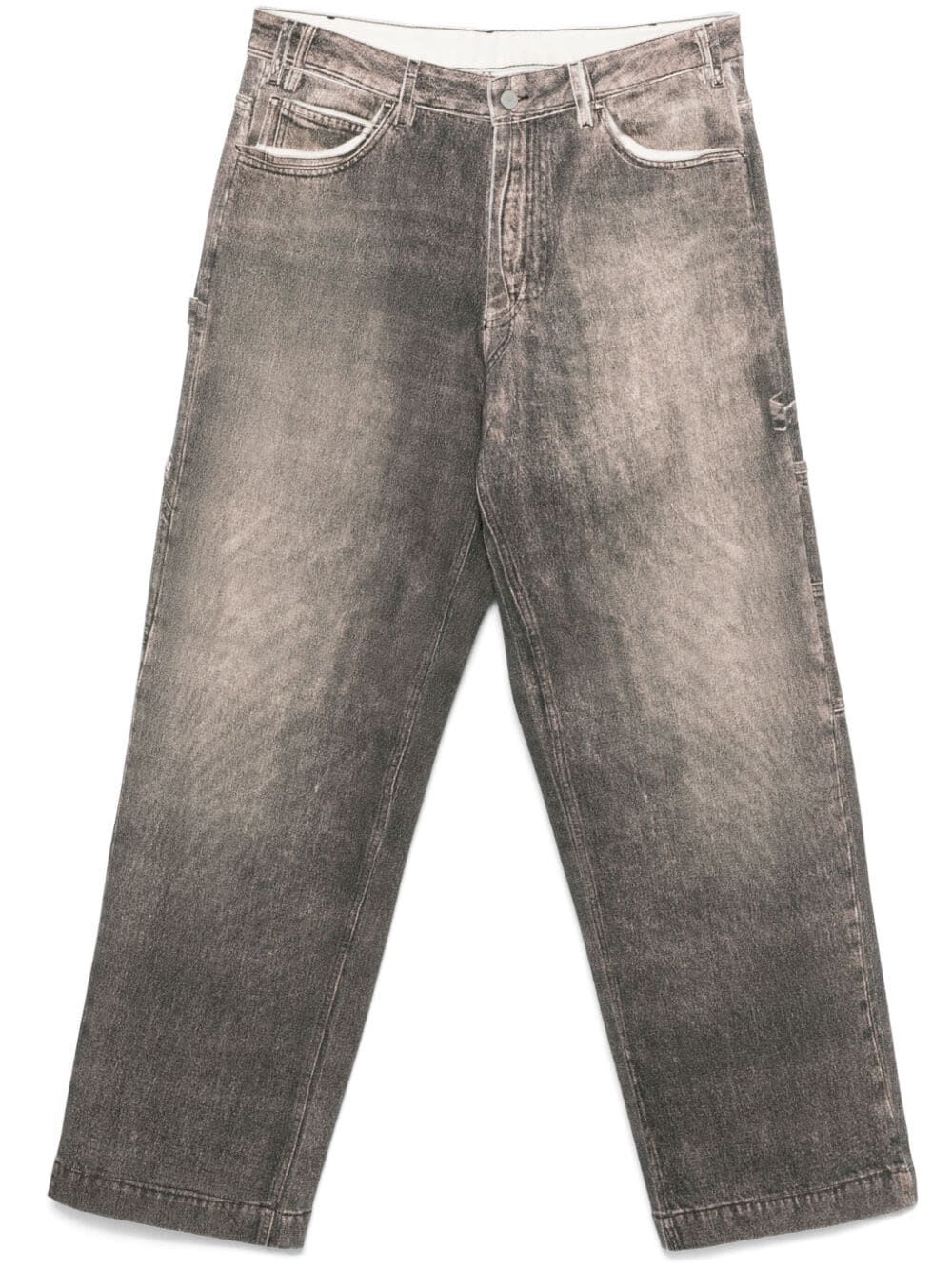 Shop Emporio Armani Jeans In Brown Diagonal