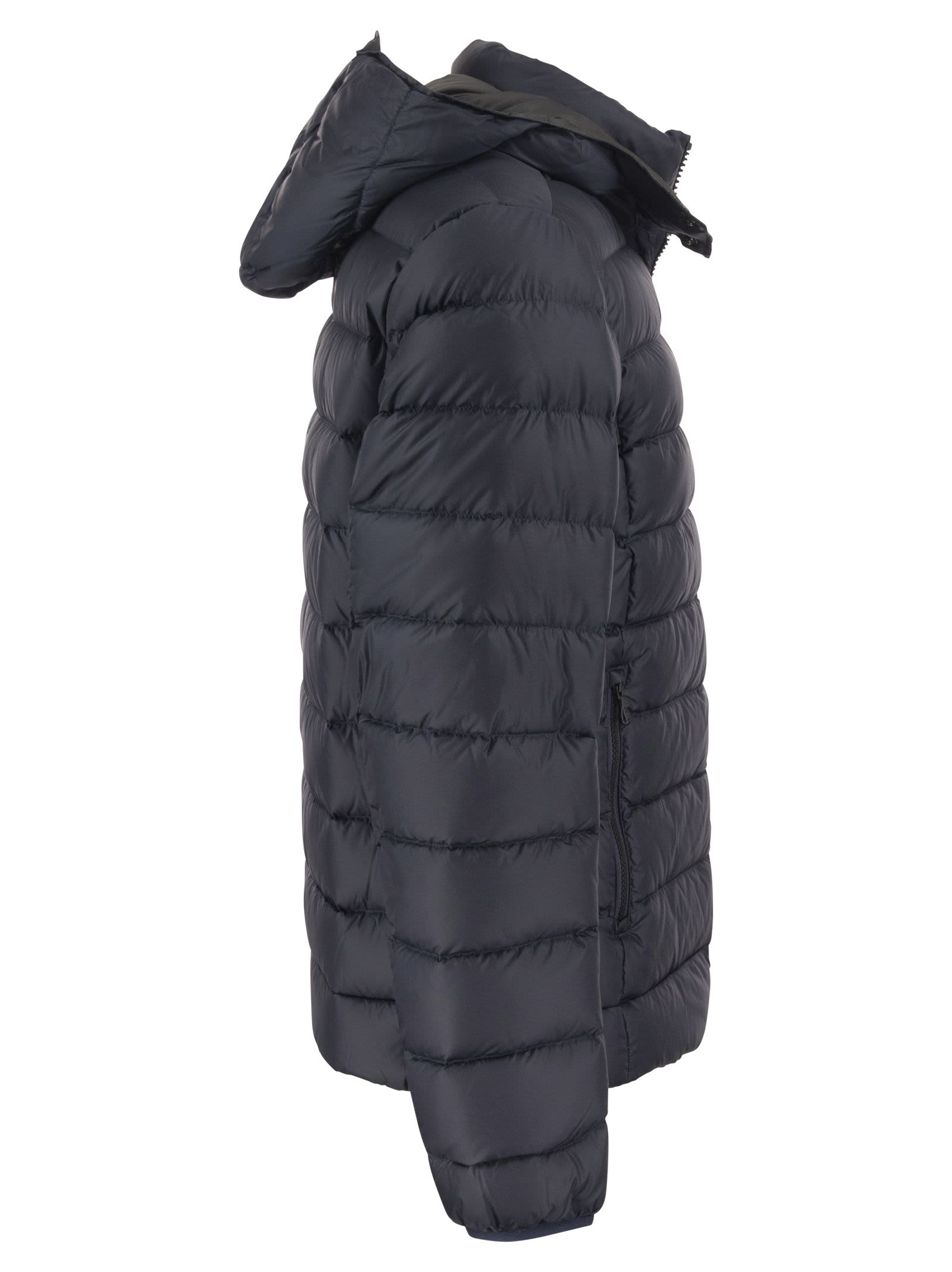 Shop Colmar E-concrete - Down Jacket With Detachable Hood  In Blue