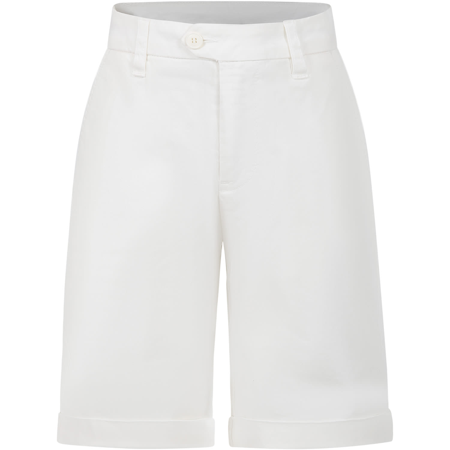Dondup Kids' White Shorts For Boy With Logo