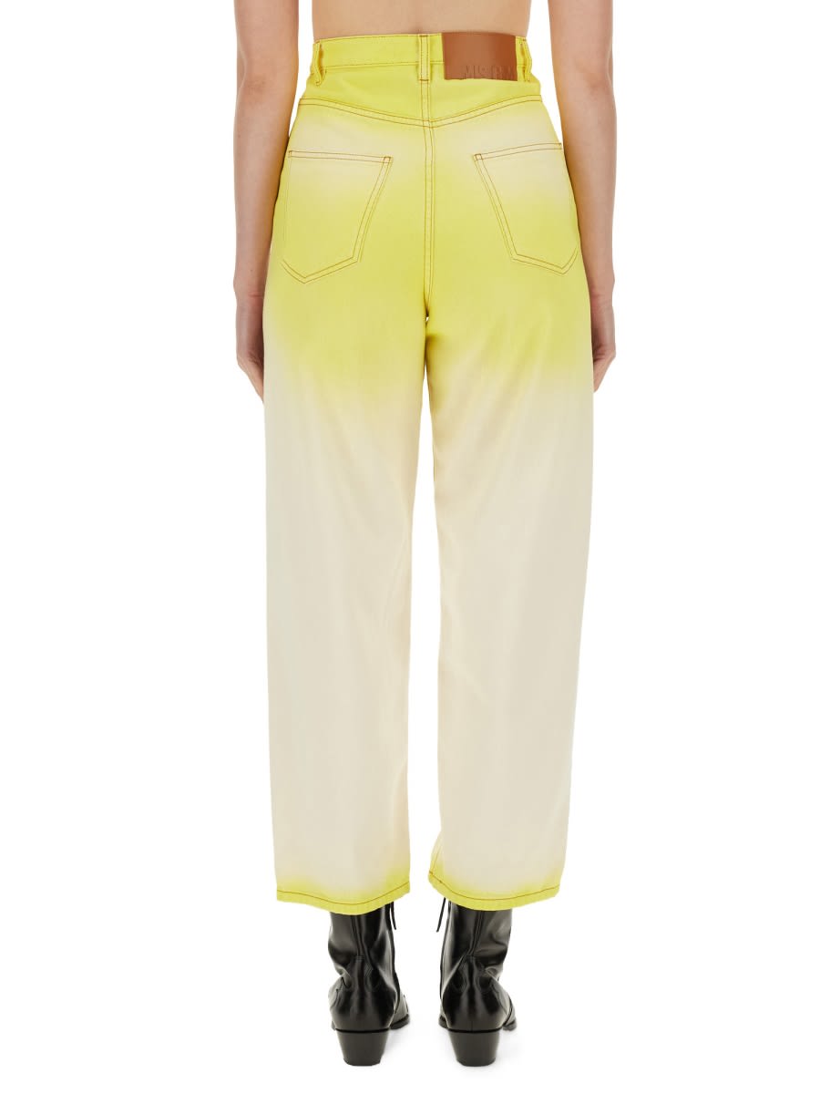 Shop Msgm Cotton Jeans In Yellow