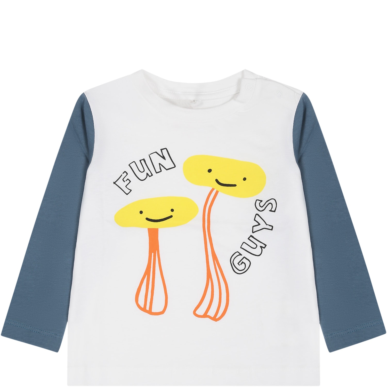 Stella Mccartney White T-shirt For Baby Kids With Mushroom Print