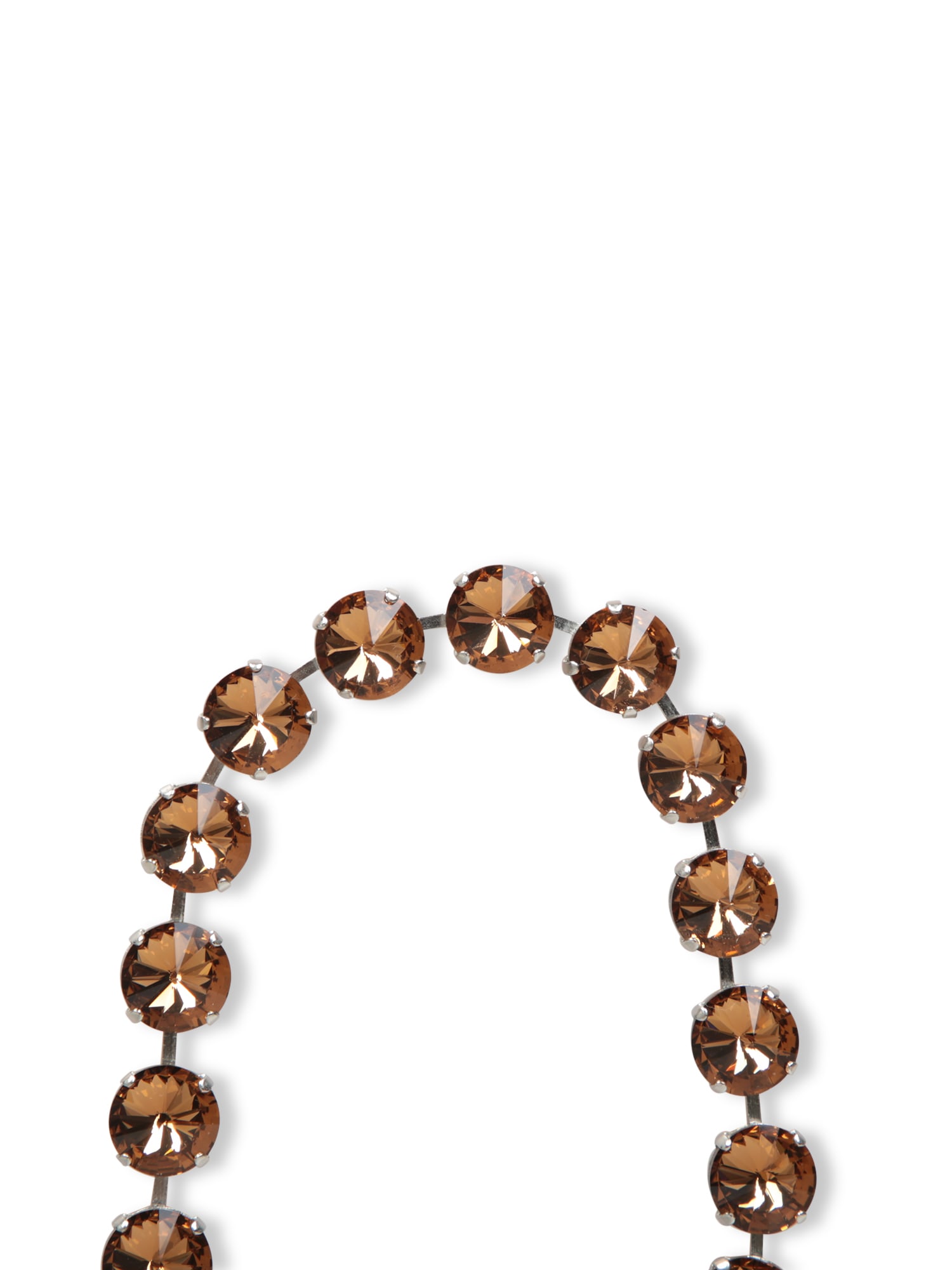 Shop Forte Forte Bi-color Bronze Crystal Necklace In Metallic