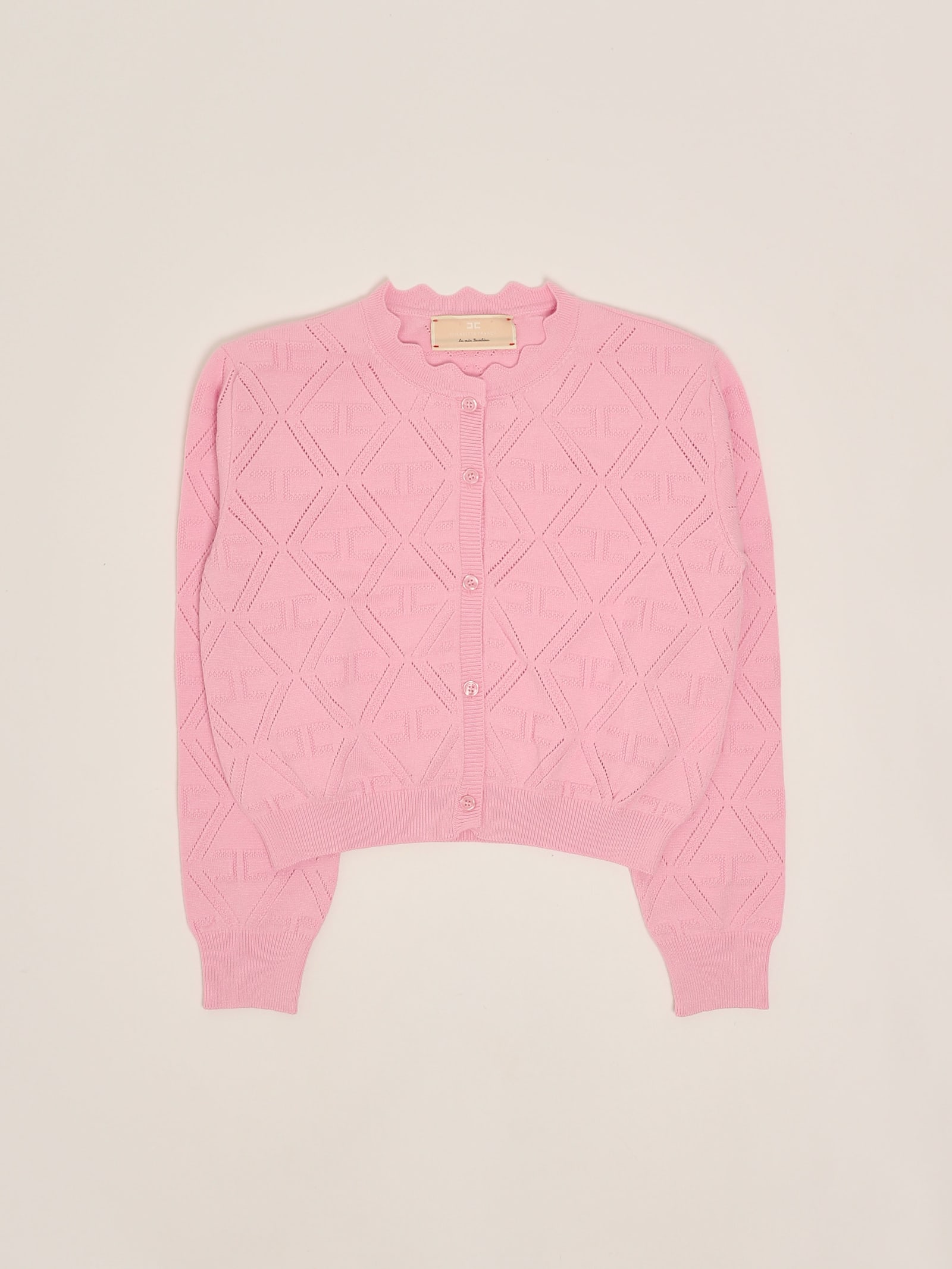 Elisabetta Franchi Kids' Cardigan Tricot Cardigan In Pink