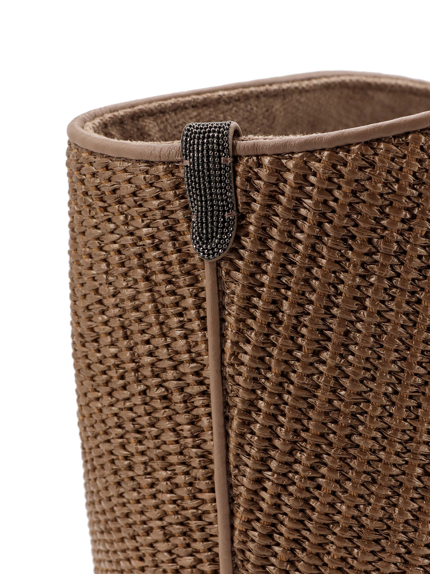 Brunello Cucinelli Braided Rafia Shoulder Bag In Brown