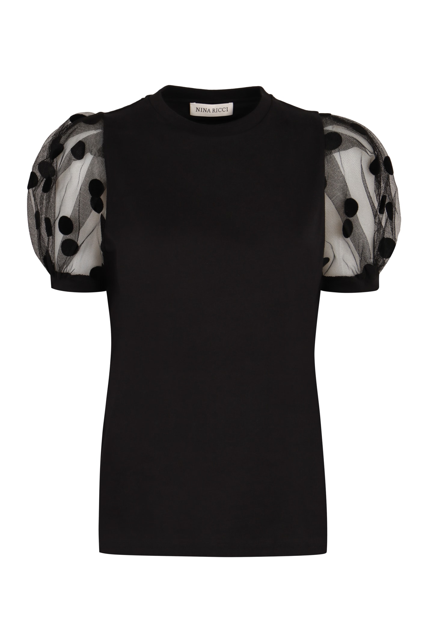 Shop Nina Ricci Cotton Crew-neck T-shirt In Black