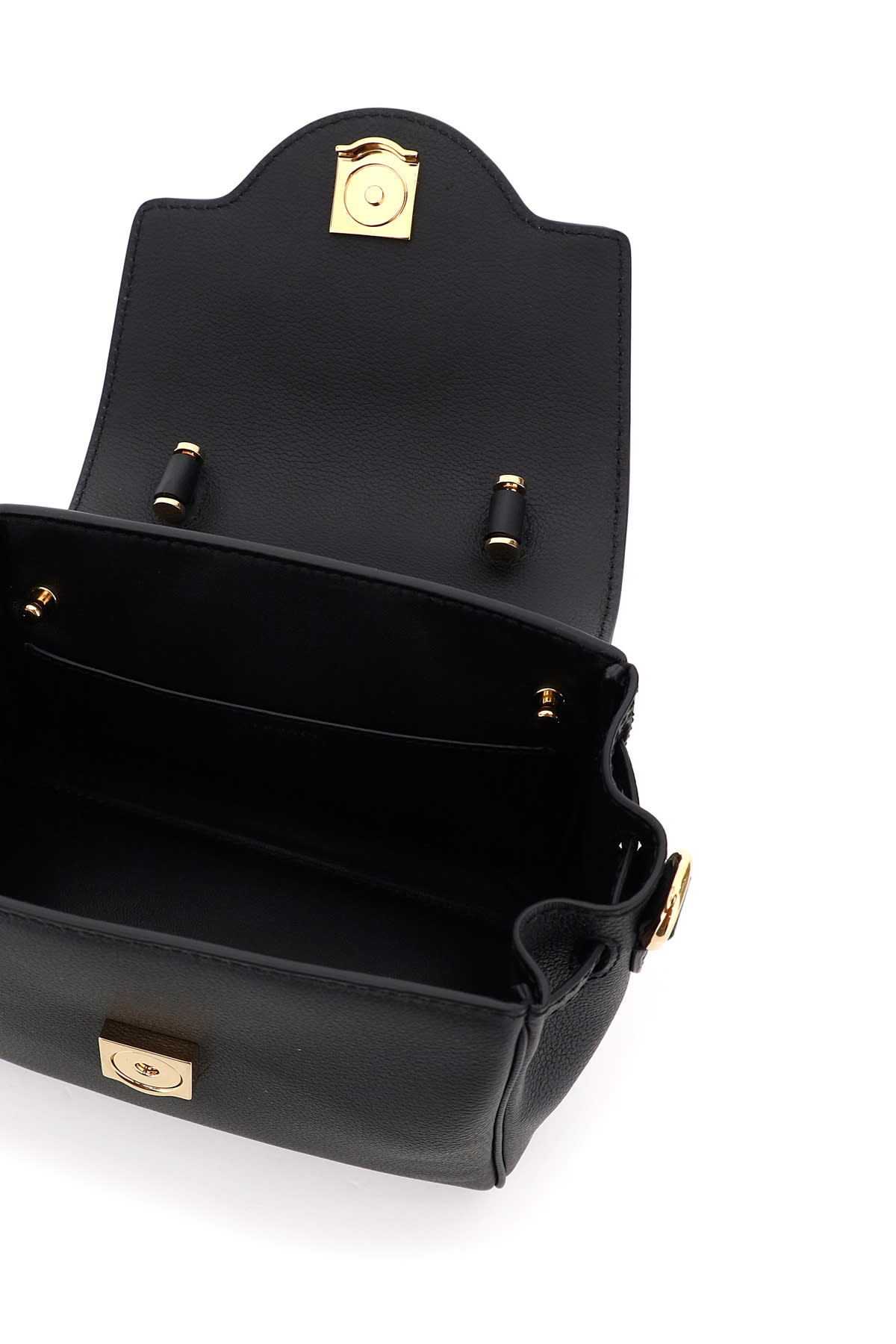 Shop Versace La Medusa Mini Handbag In Black- Gold (black)