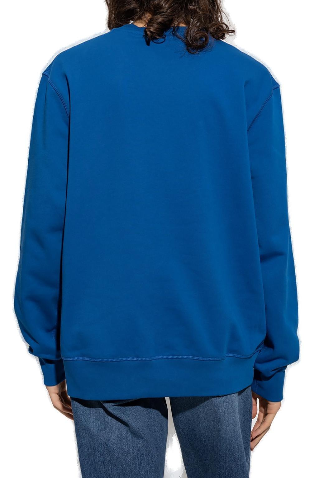 Shop Alexander Mcqueen Logo Taped Sweatshirt In Ocean Blue/mix