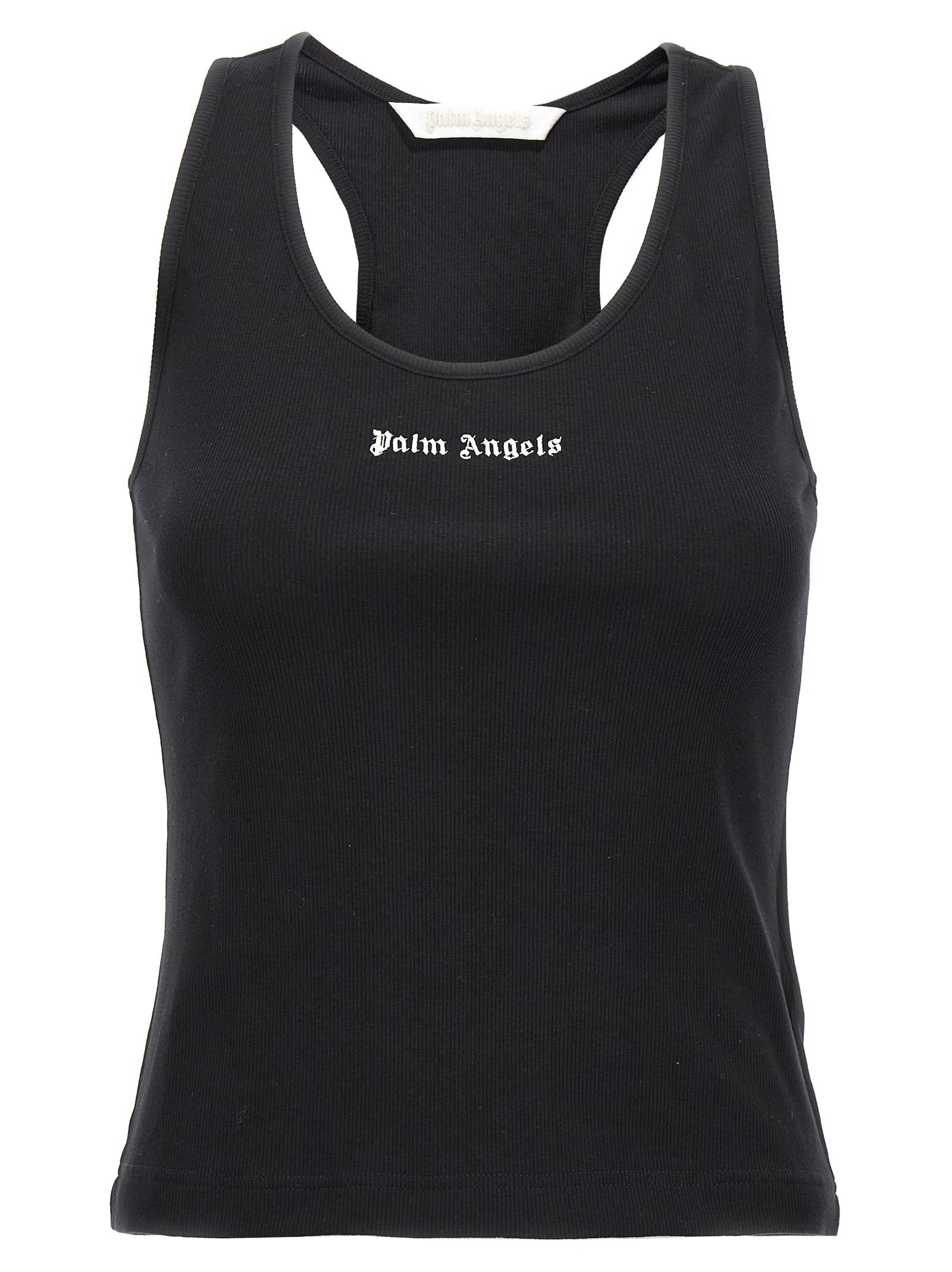 Shop Palm Angels Logo Top In Nero