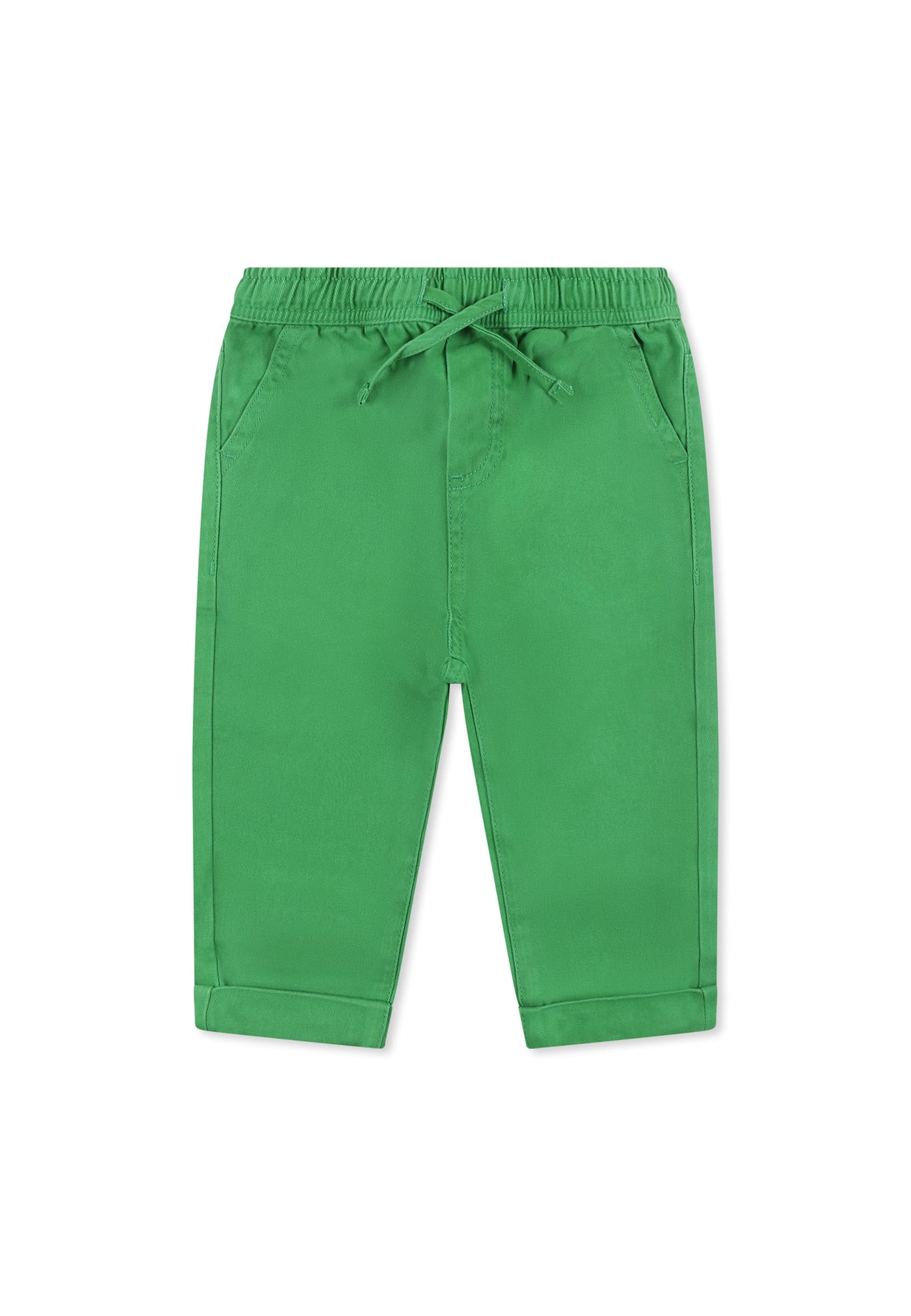 Stella Mccartney Green Trousers For Baby Boy With Logo In Green