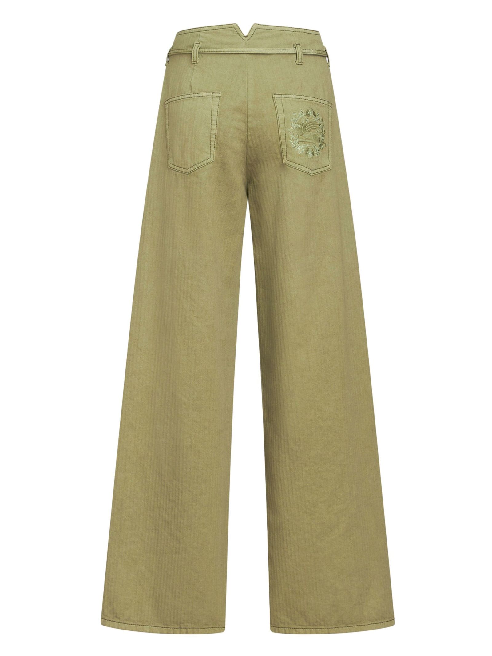 Shop Etro Five-pocket Jeans In Green