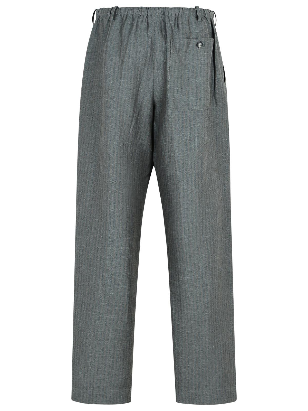 Dries Van Noten Penny Grey Linen Blend Trousers In Gray