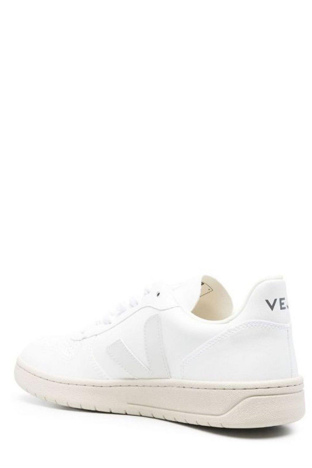 Veja V-10 Lace-up Sneakers In Full White