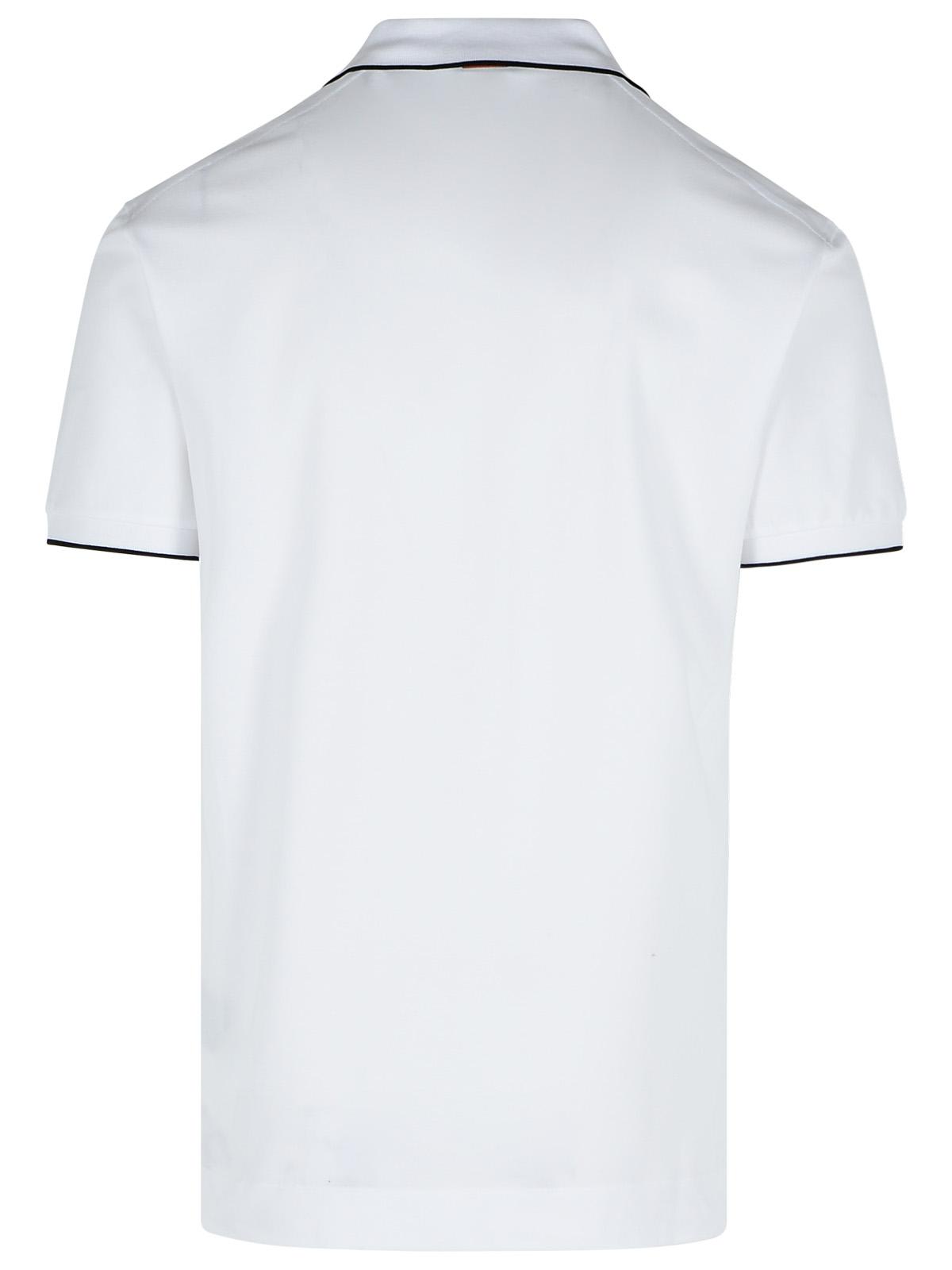 Shop Zegna White Cotton Polo Shirt