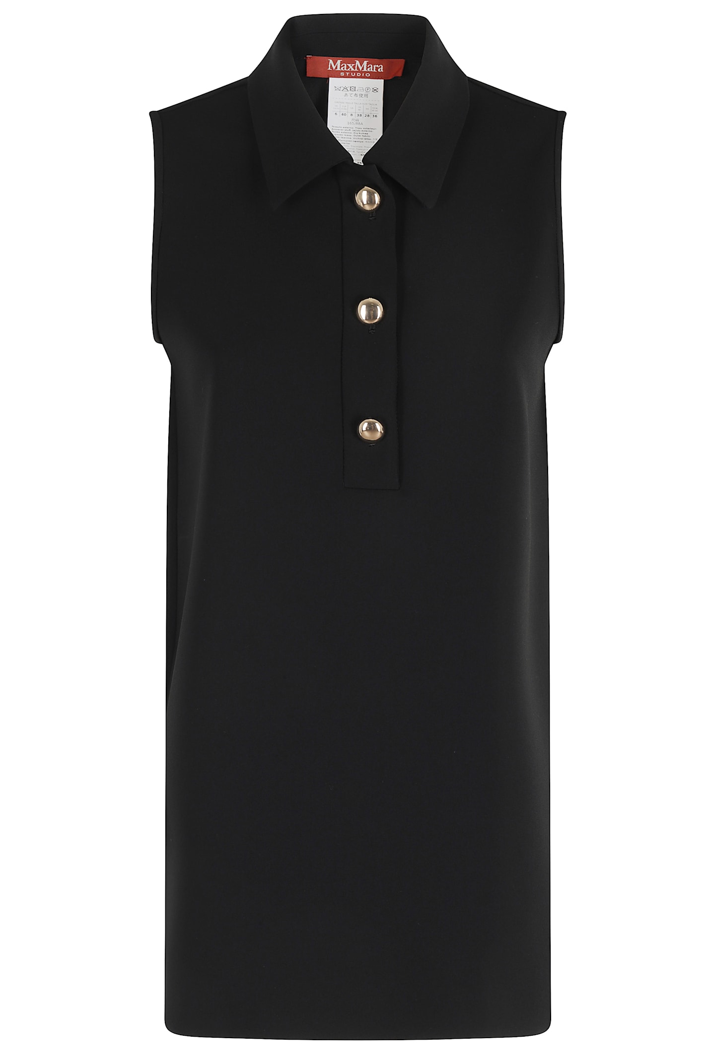 Max Mara Studio Polo Shirt Woman Black In Black