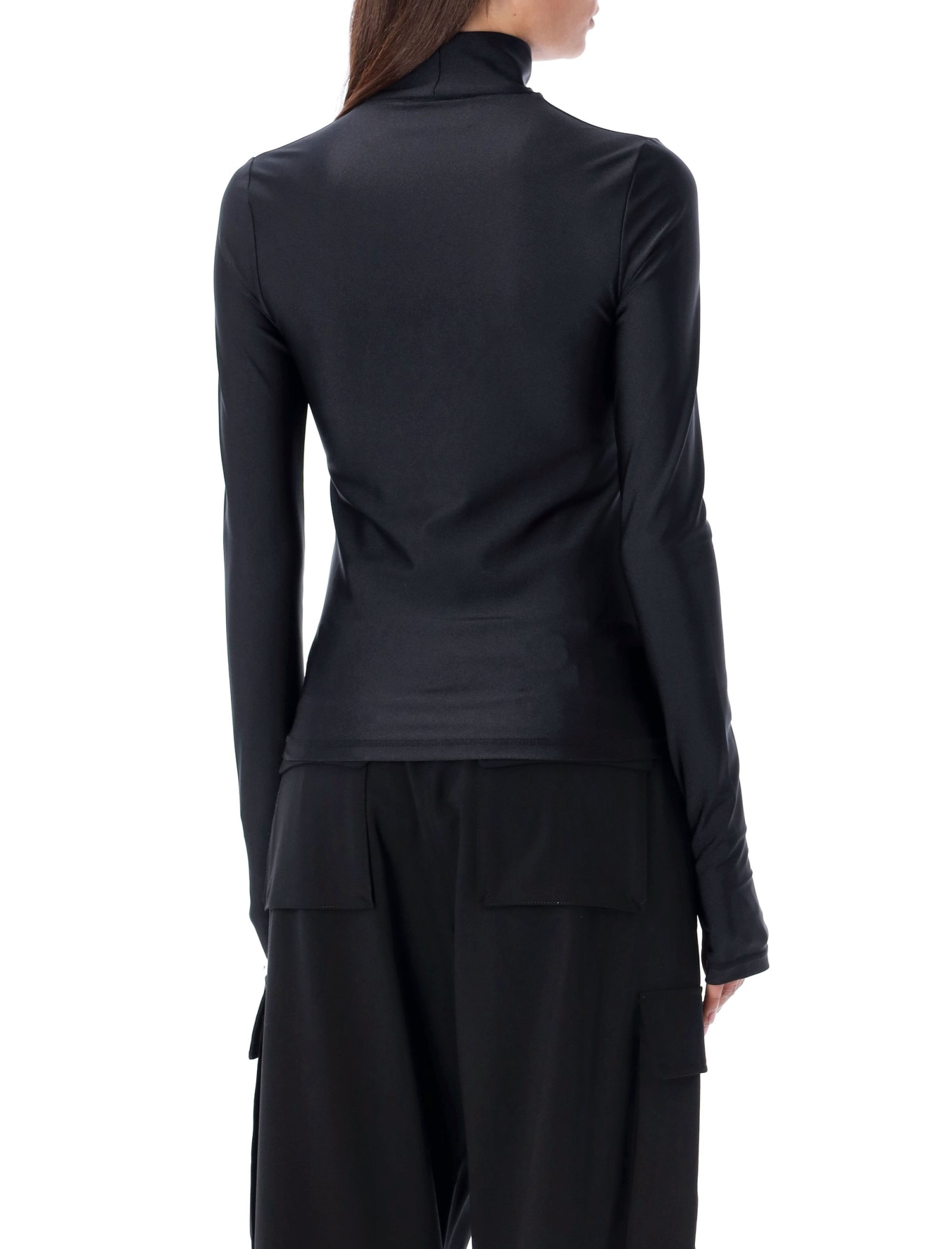 Shop Coperni Tight High Neck Top In Black