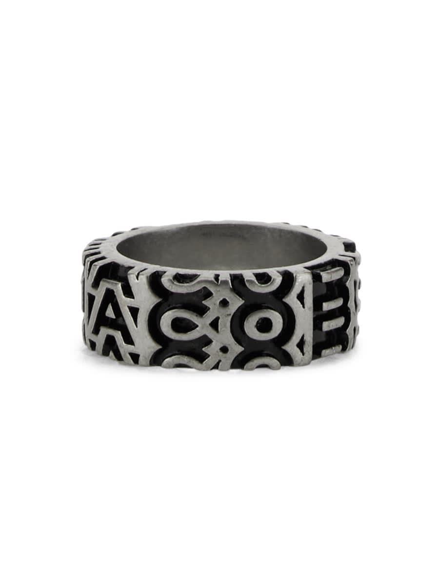 Shop Marc Jacobs Monogram Ring In Silver