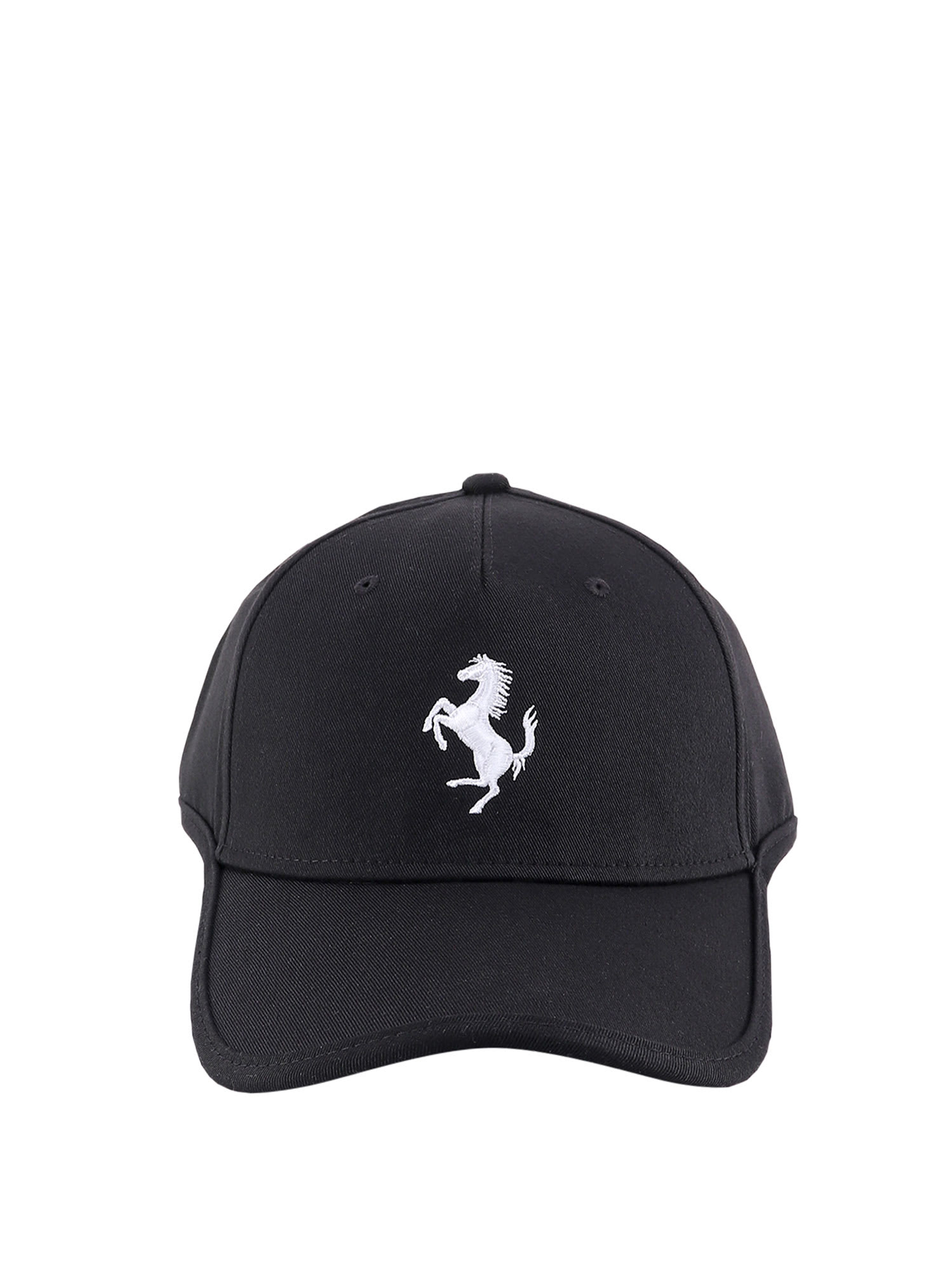 Ferrari Logo-embroidered Curved-brim Recycled-polyester Baseball Cap In Black
