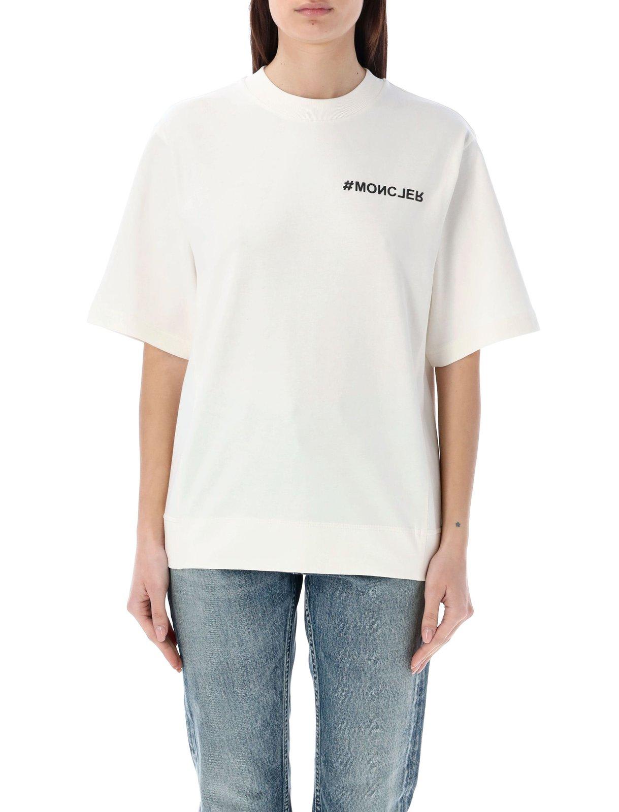 Moncler Logo Printed Crewneck T-shirt In White